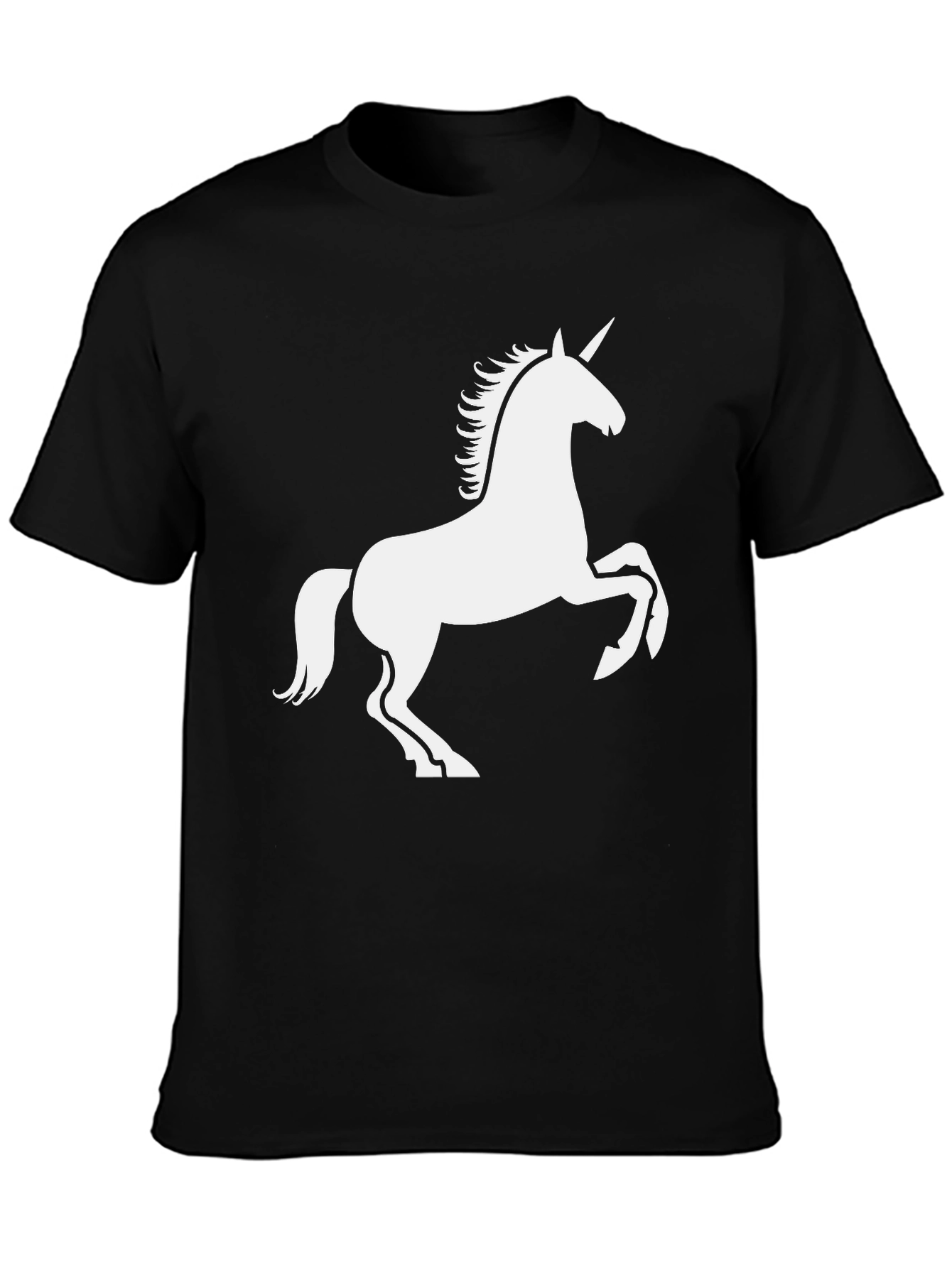 Black Unicorn Graphic Tee - Black Casual T-Shirt view 3