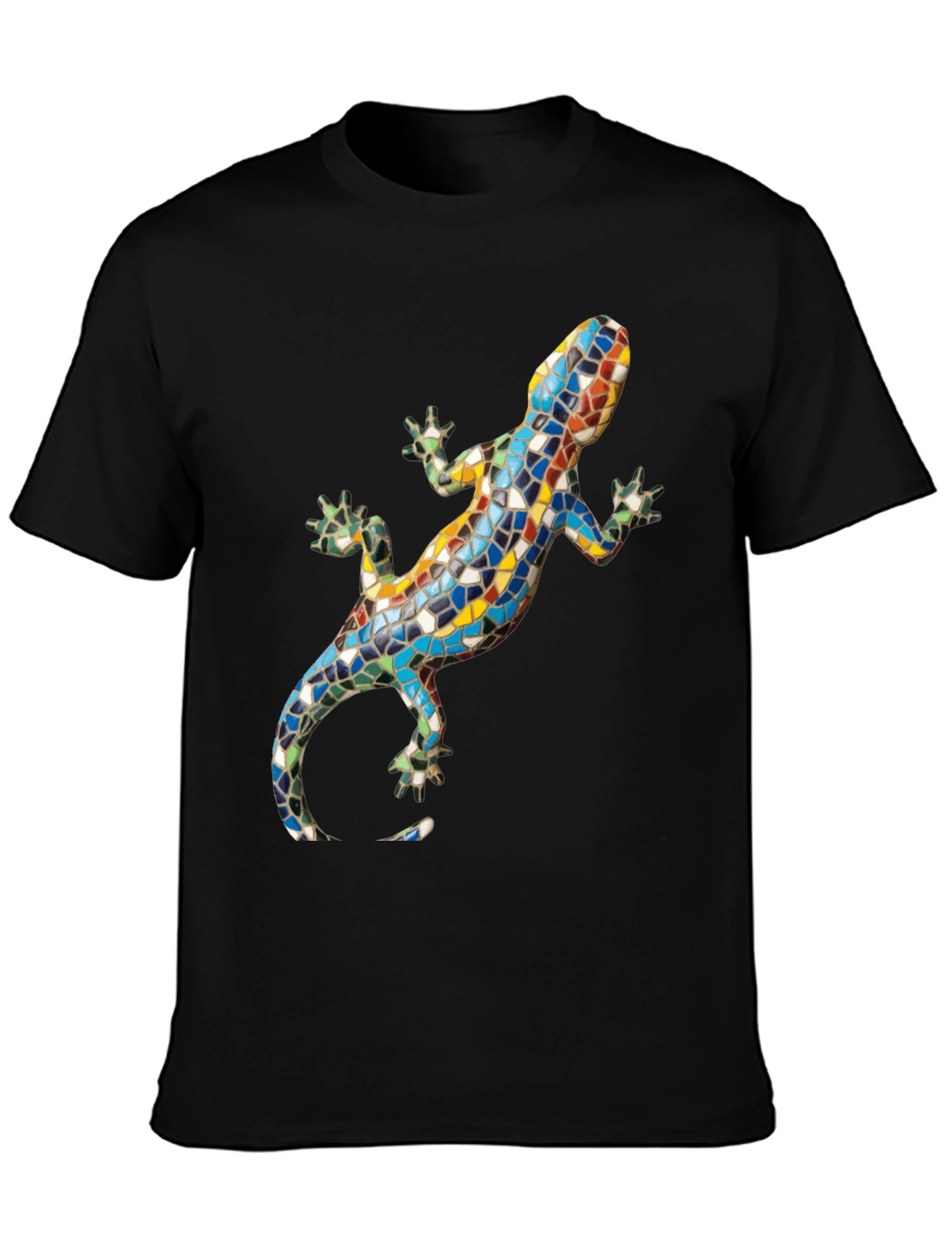 Black Mosaic Lizard Graphic Tee view 3