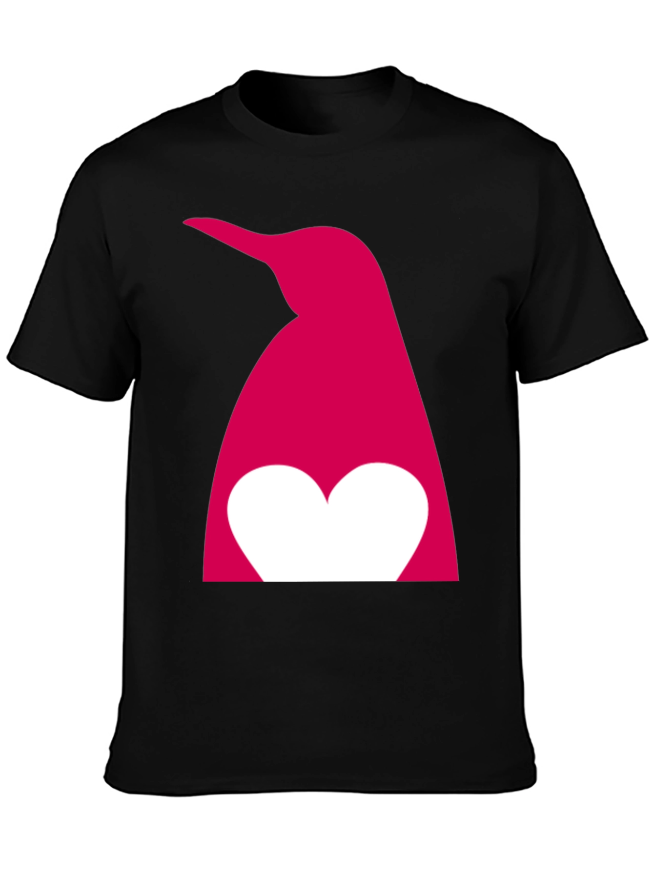 Black Penguin Heart Graphic T-Shirt - Black view 3