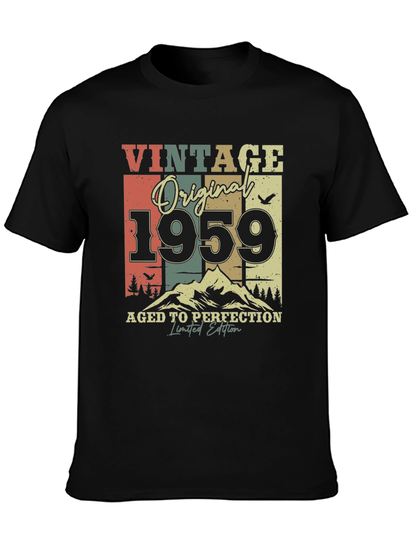 Black Vintage 1959 Aged to Perfection Limited Edition T-Shirt view 3