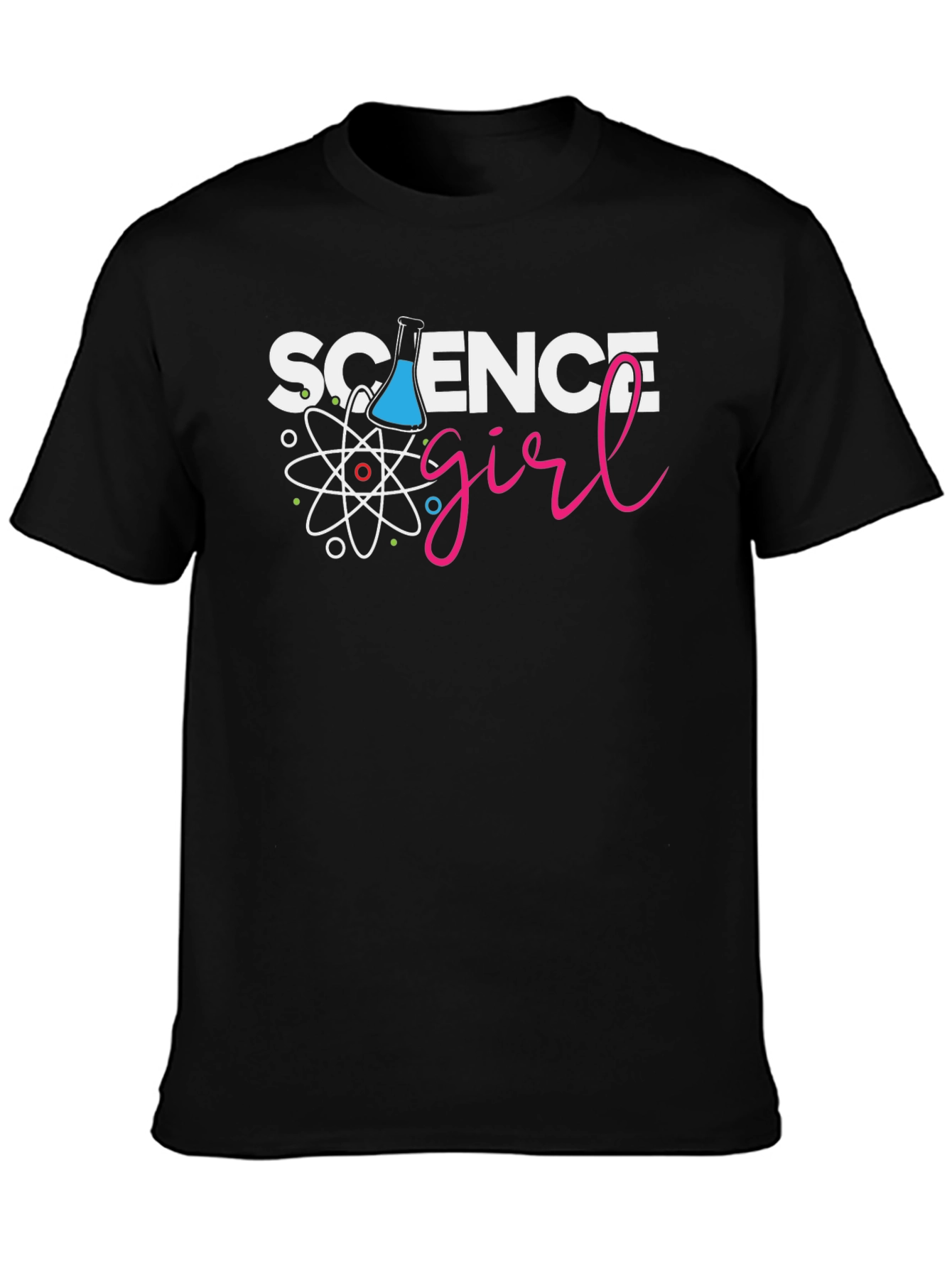 Black Science Girl Black T-Shirt - Chemistry Design view 3