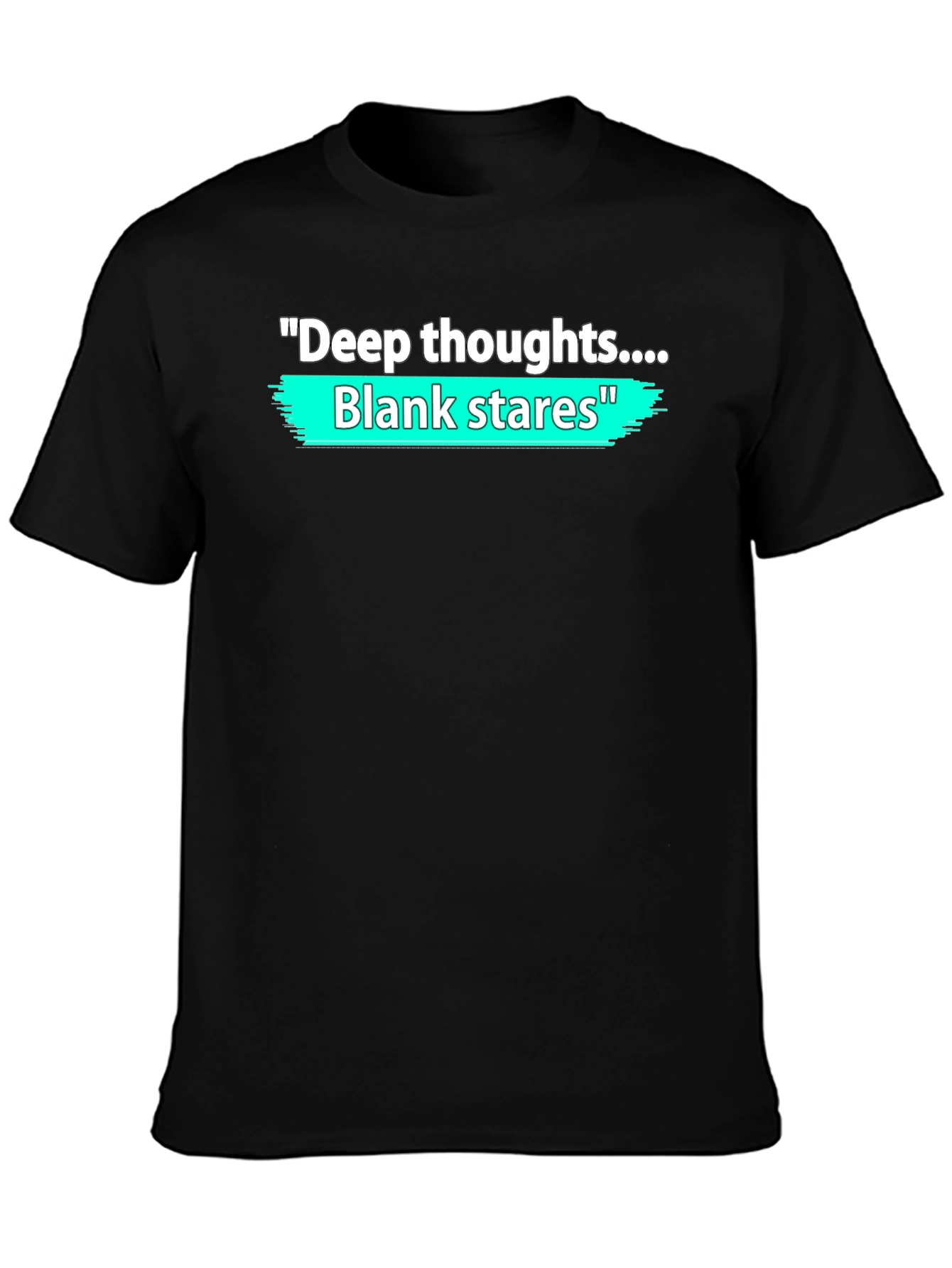 Black Deep Thoughts Blank Stares Graphic T-Shirt view 3