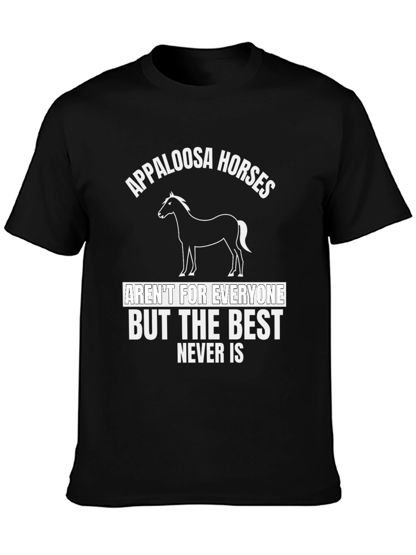 Black Appaloosa Horses Graphic T-Shirt view 3