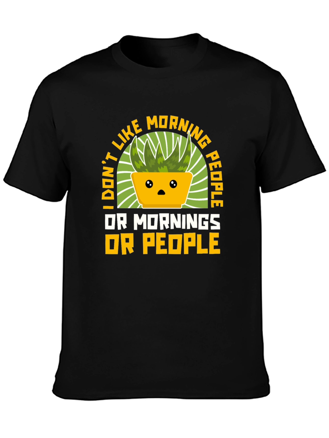 Black Funny Anti-Morning People T-Shirt view 3