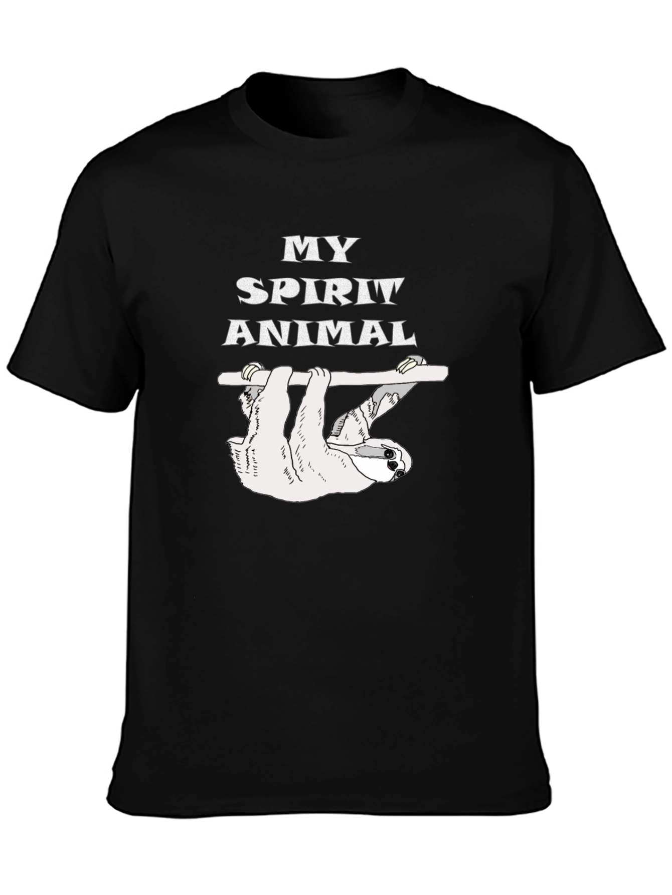 Black My Spirit Animal Sloth Graphic T-Shirt view 3