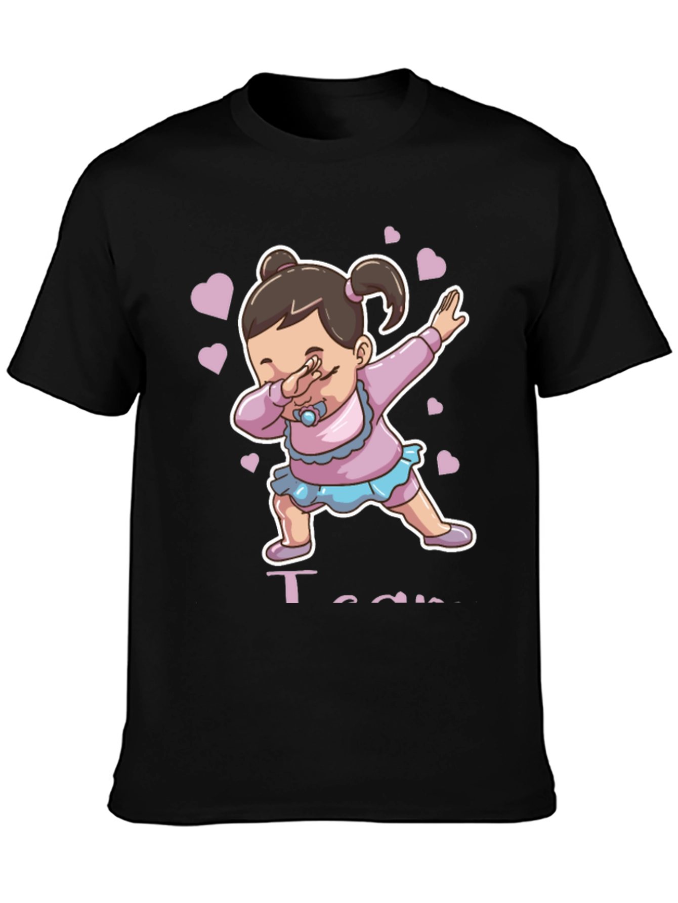 Black Dabbing Toddler Tee view 3