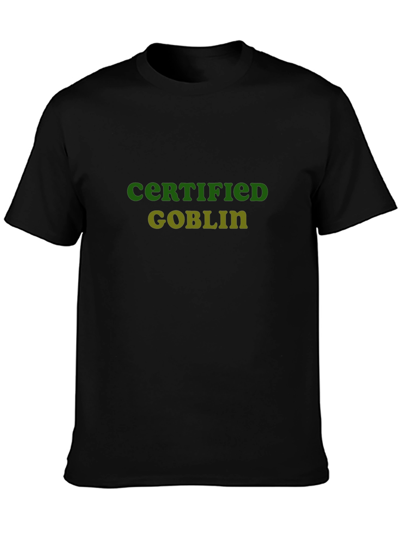 Black Certified Goblin T-Shirt - Funny Graphic Tee view 3