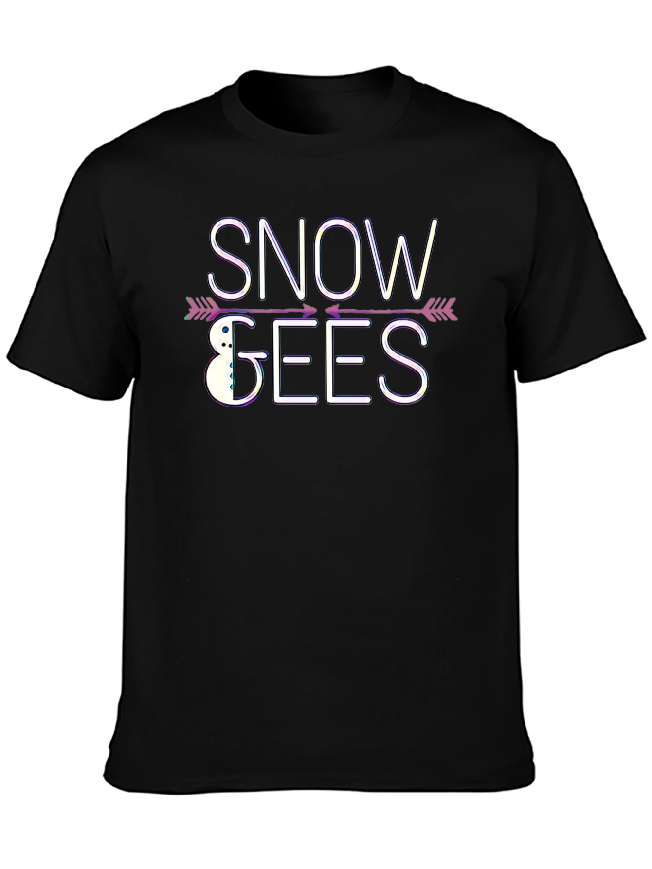Black Snow Geese T-Shirt - Winter Holiday Tee view 3