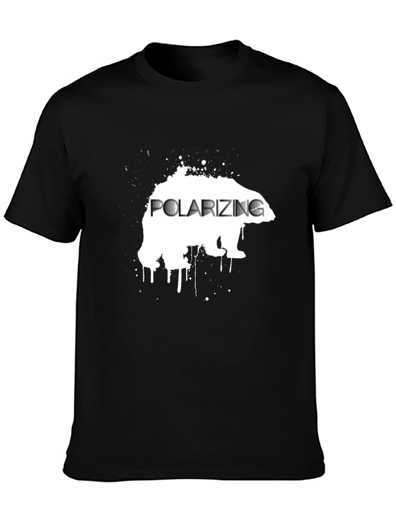 Black Polarizing Bear Black Graphic Tee view 3