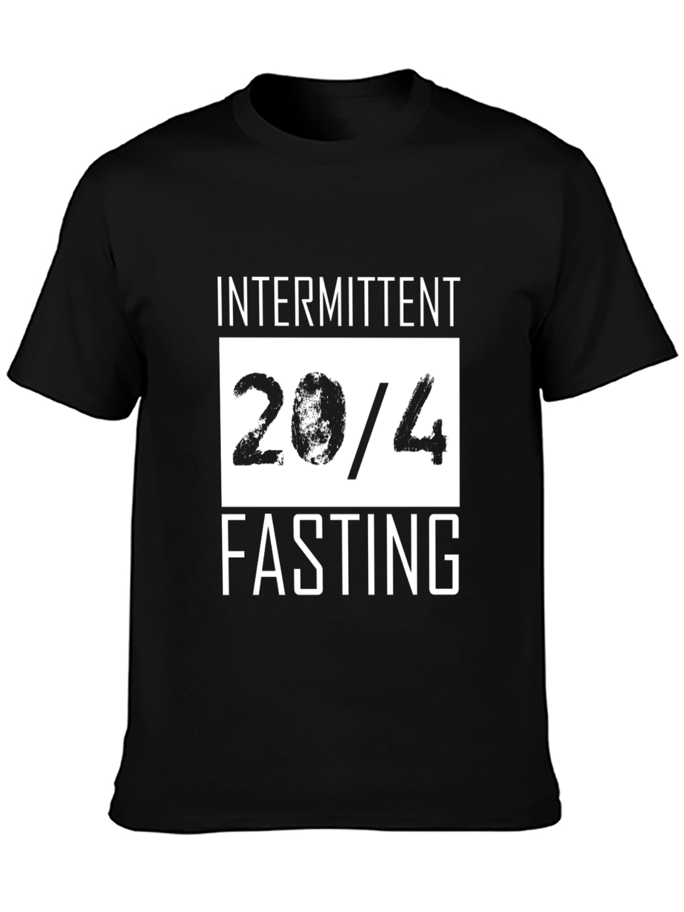Black Intermittent Fasting 20/4 Black T-Shirt view 3