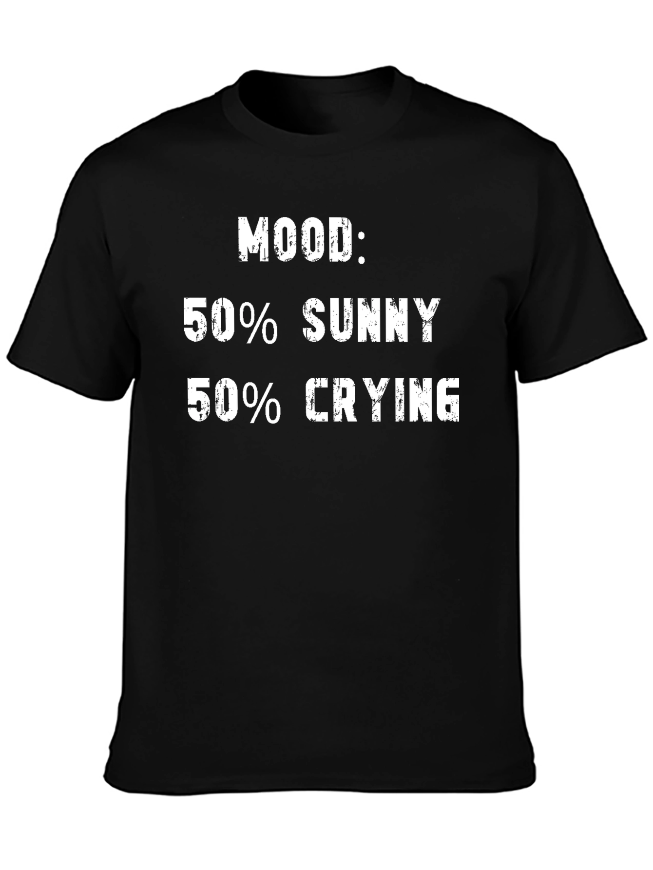 Black Mood: 50% Sunny 50% Crying Graphic Tee view 3