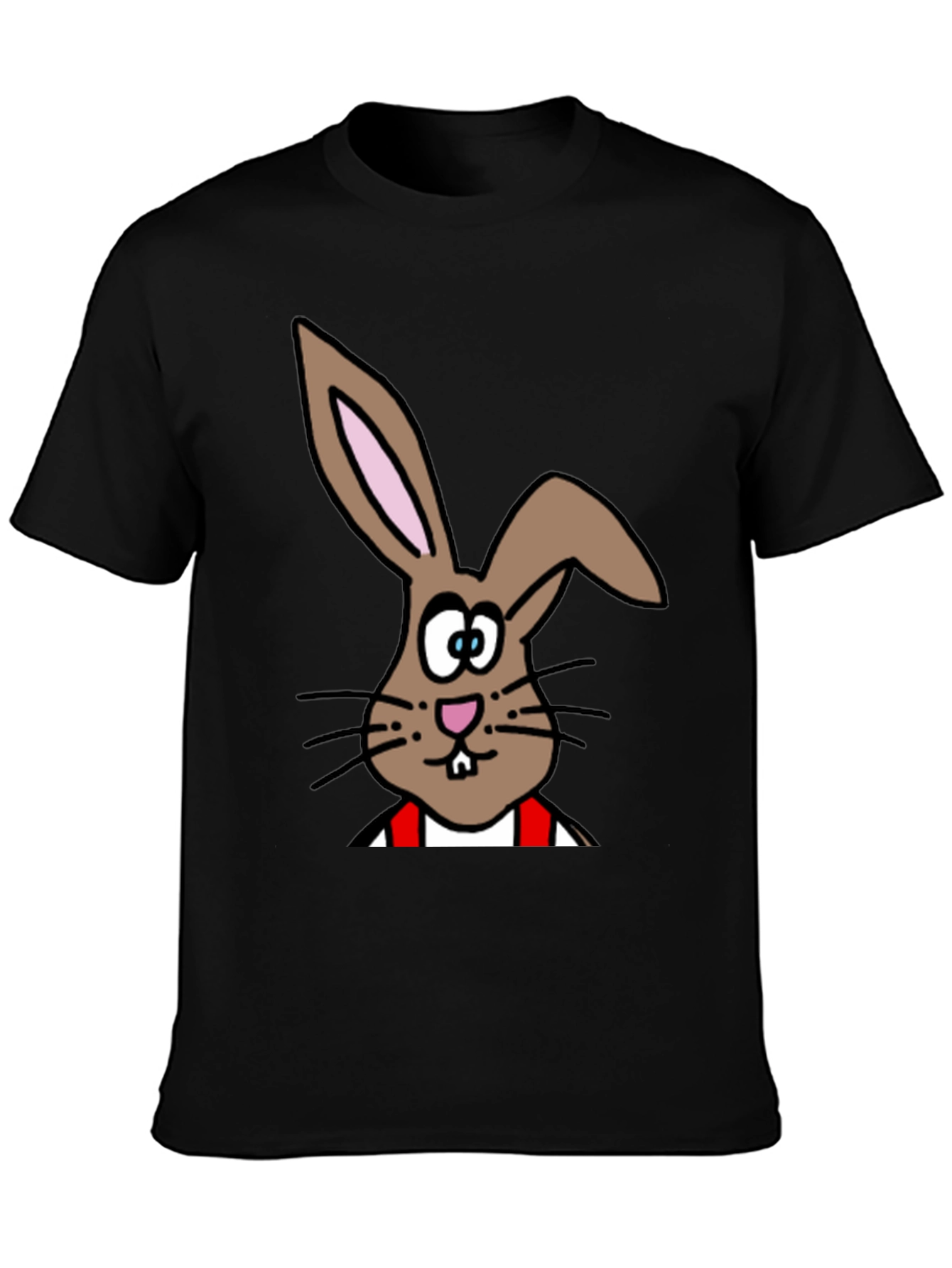 Black Cartoon Bunny T-Shirt - Casual Cotton Tee view 3