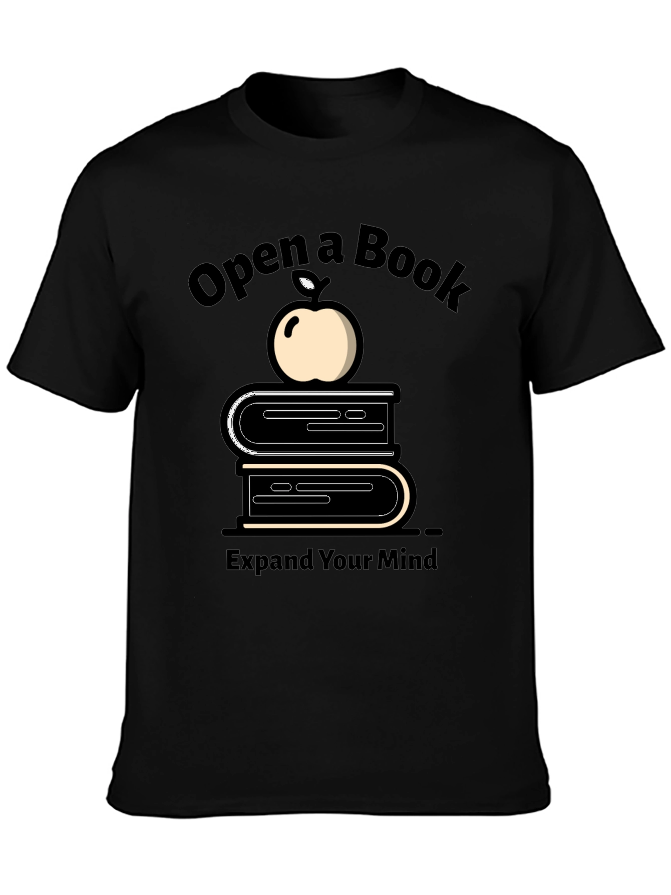 Black Open a Book Graphic Tee - Unisex Black T-Shirt view 3