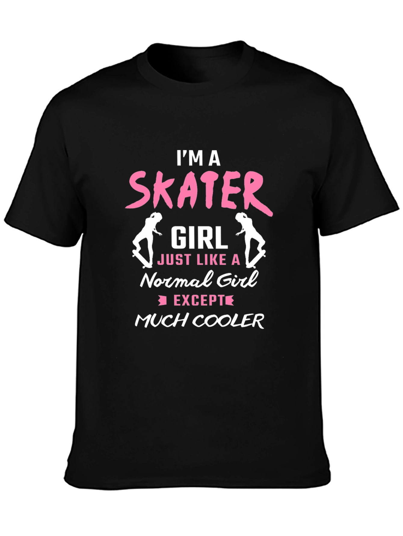 Black Skater Girl T-Shirt - Cool Graphic Tee view 3