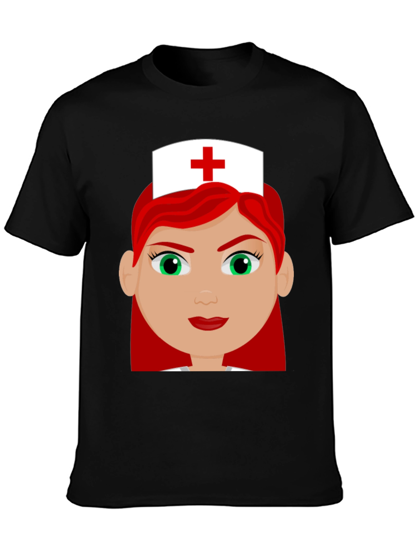 Black Nurse Cartoon Graphic T-Shirt view 3