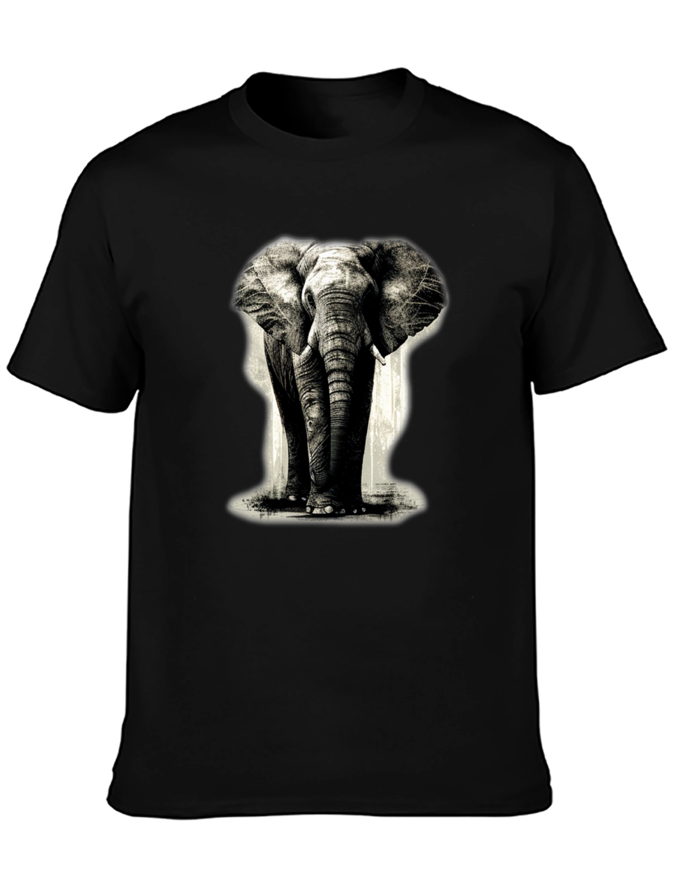 Black Elephant Graphic Black T-Shirt view 3