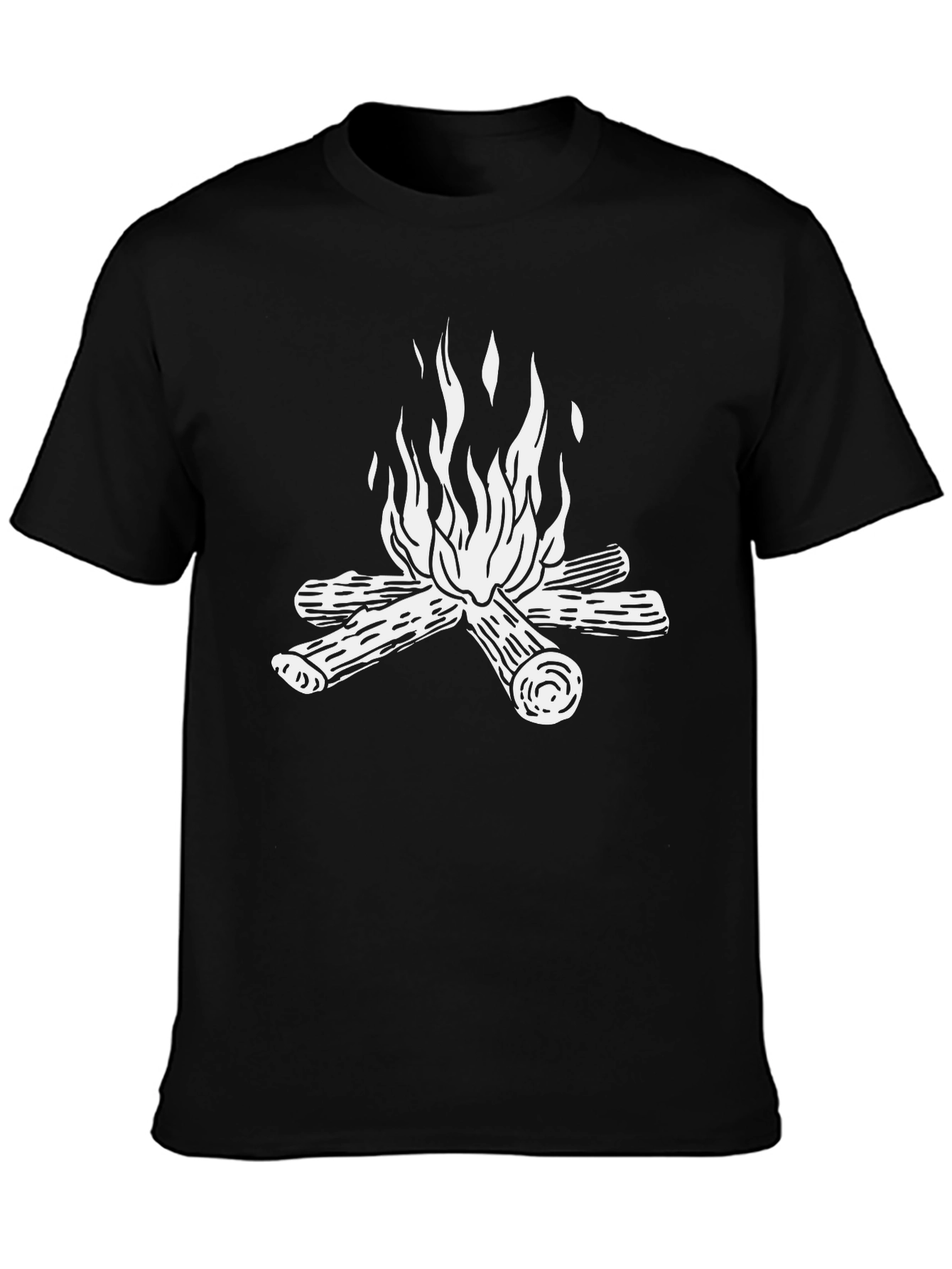 Black Campfire Graphic Tee - Cozy Nights, Outdoors view 3