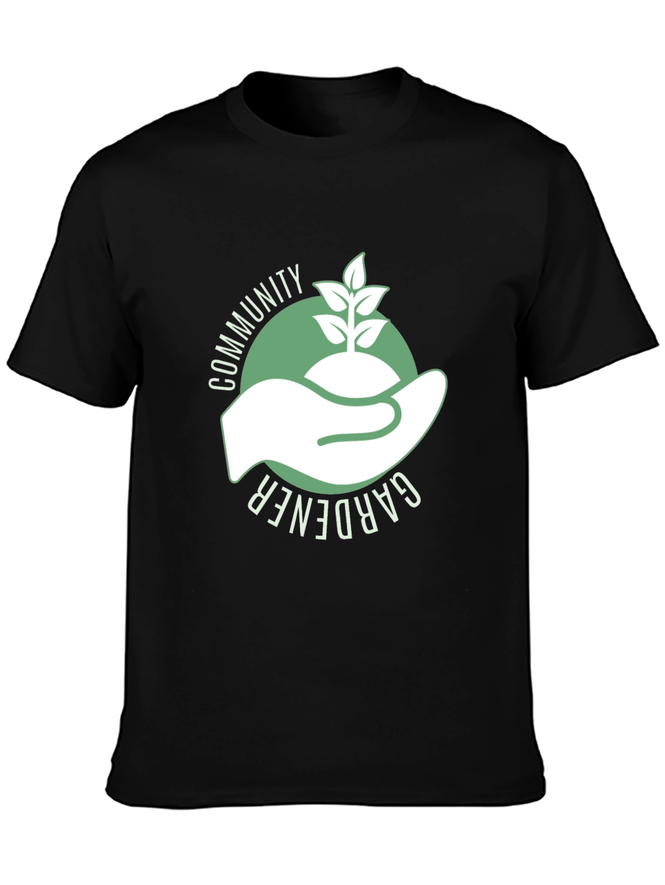 Black Community Gardener Black T-Shirt - Eco-Friendly Design view 3