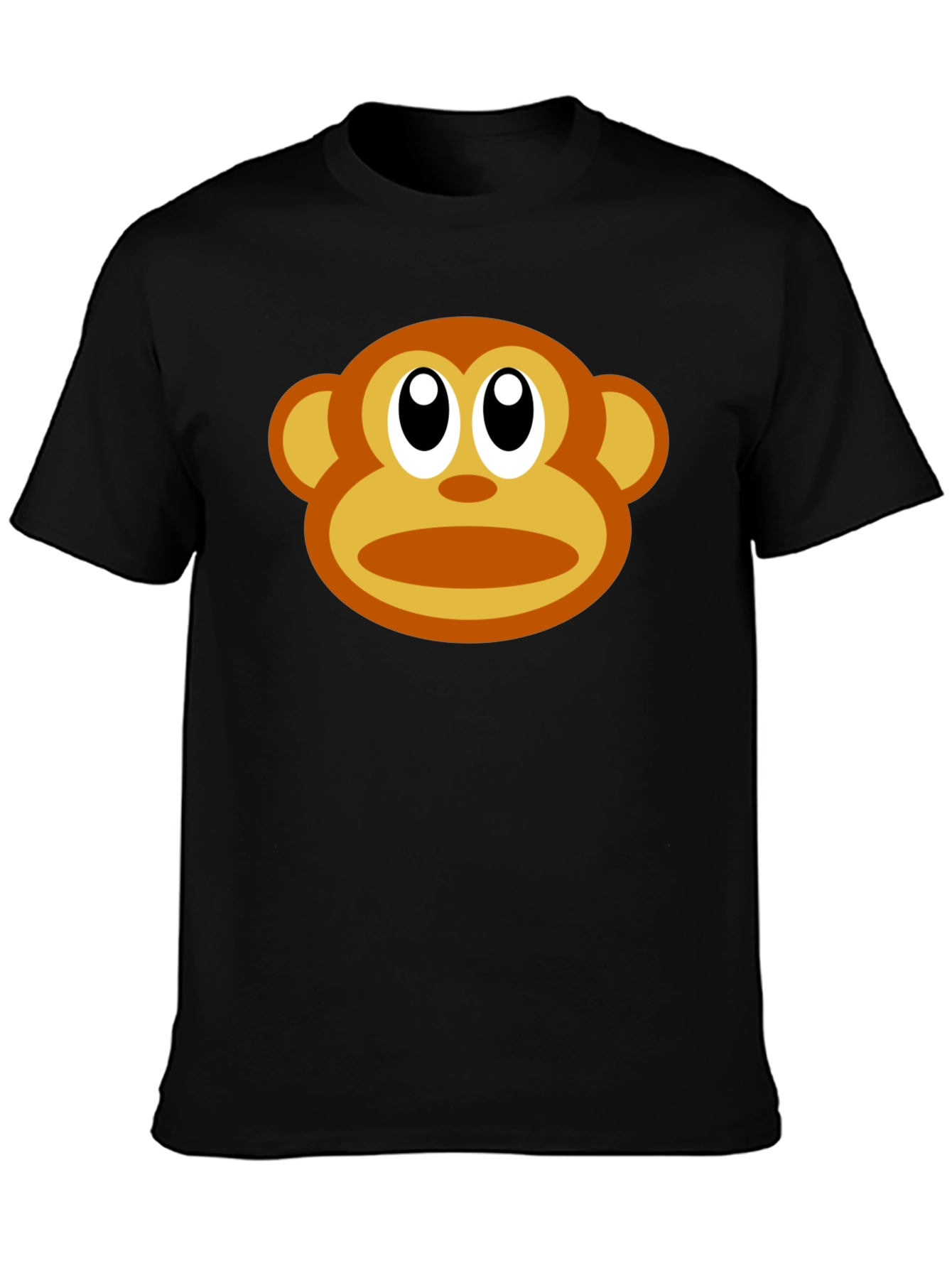 Black Monkey Face Graphic Tee - Fun Casual Black Shirt view 3