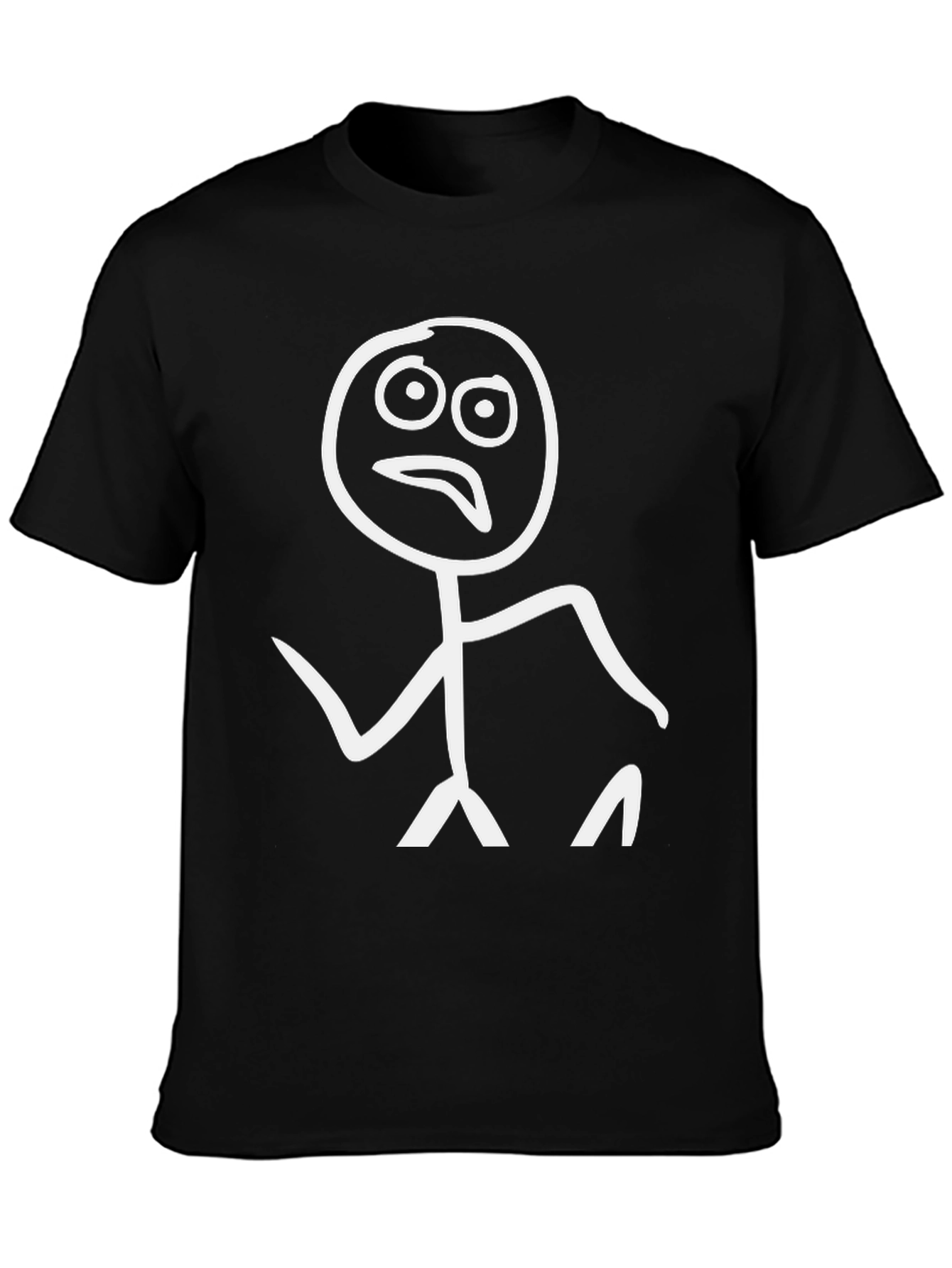 Black Funny Stick Figure T-Shirt - Black Graphic Tee view 3