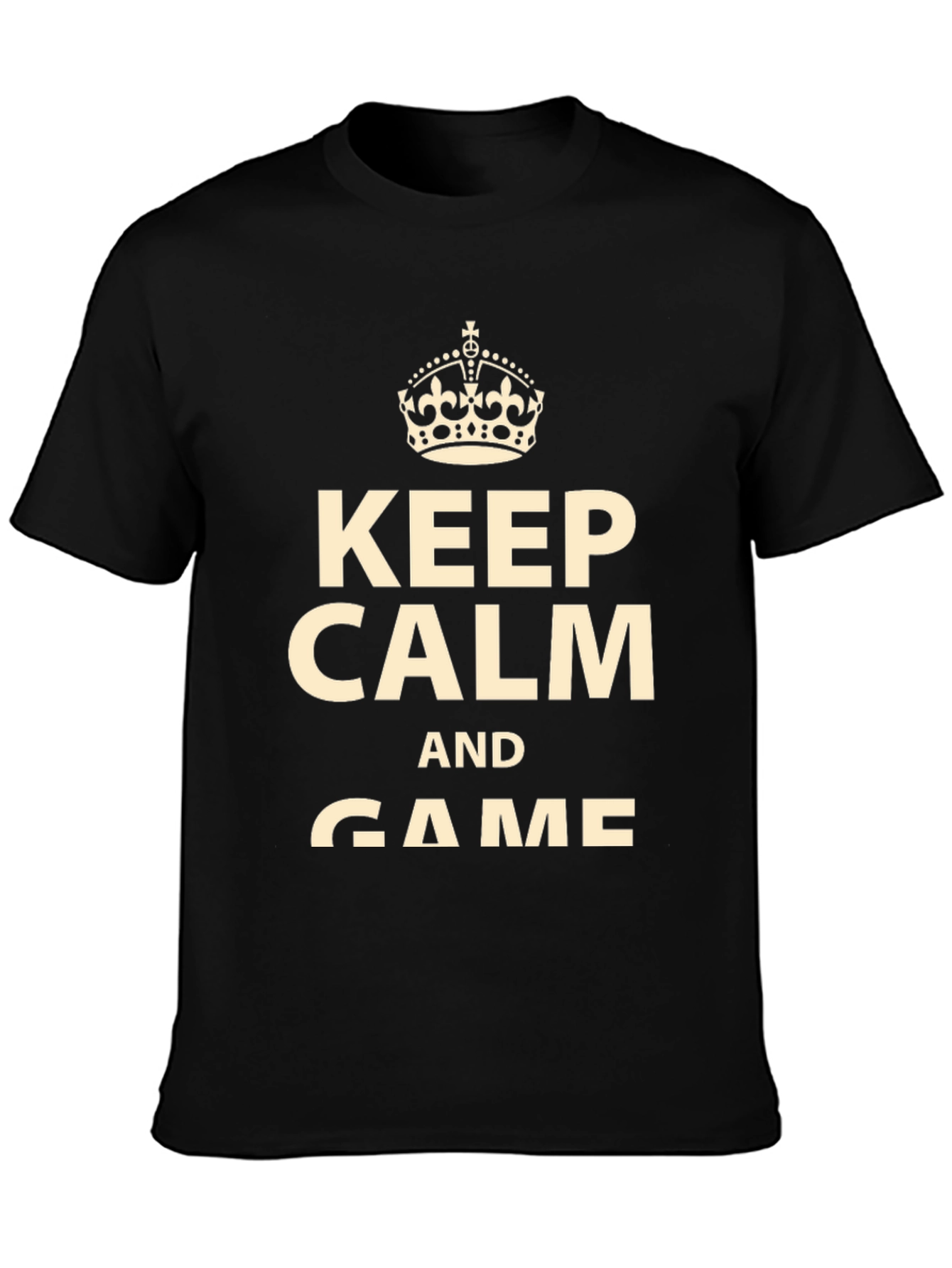 Black Keep Calm and Game Black T-Shirt view 3