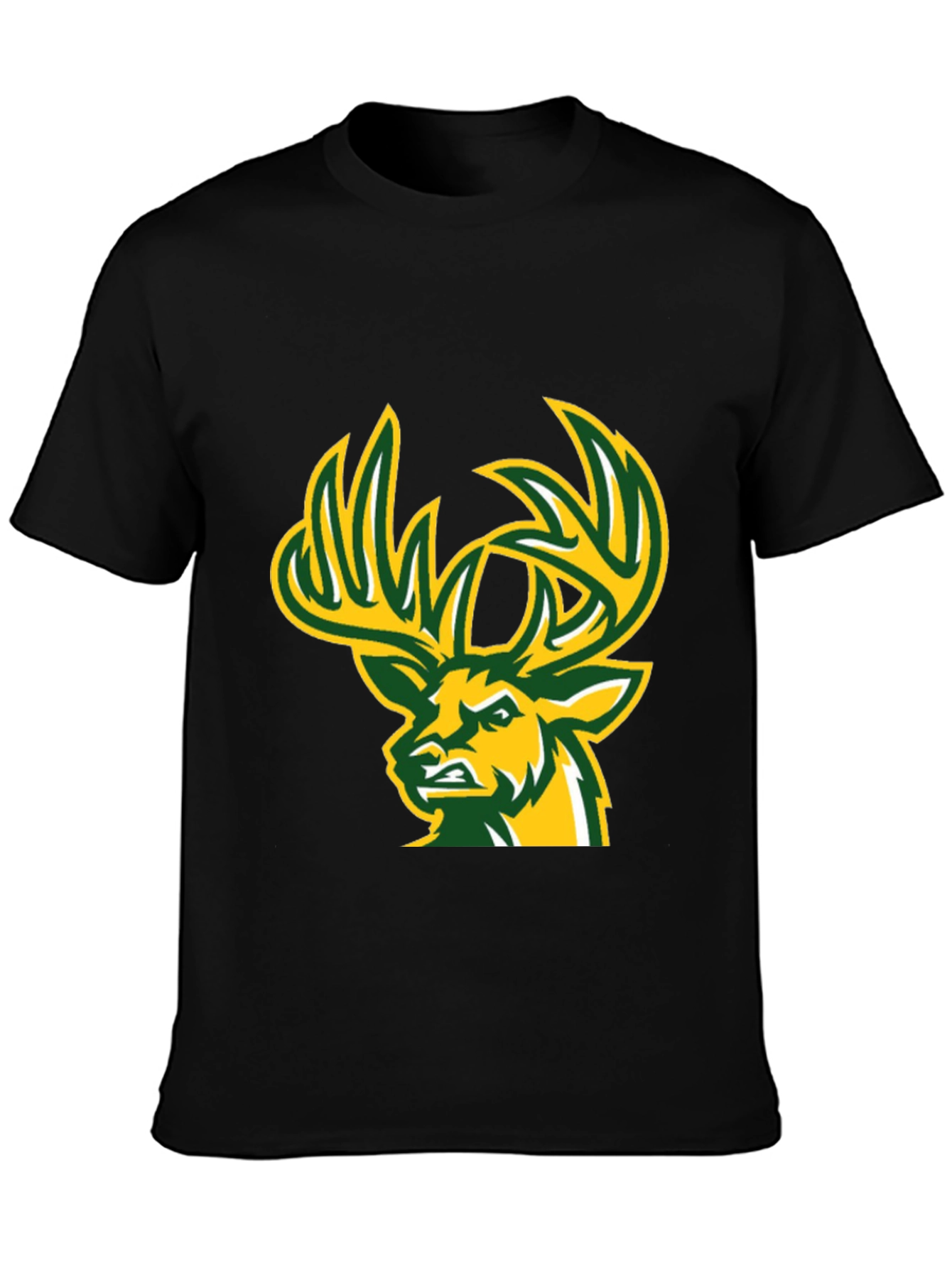 Black Deer Graphic T-Shirt - Black Cotton Tee view 3