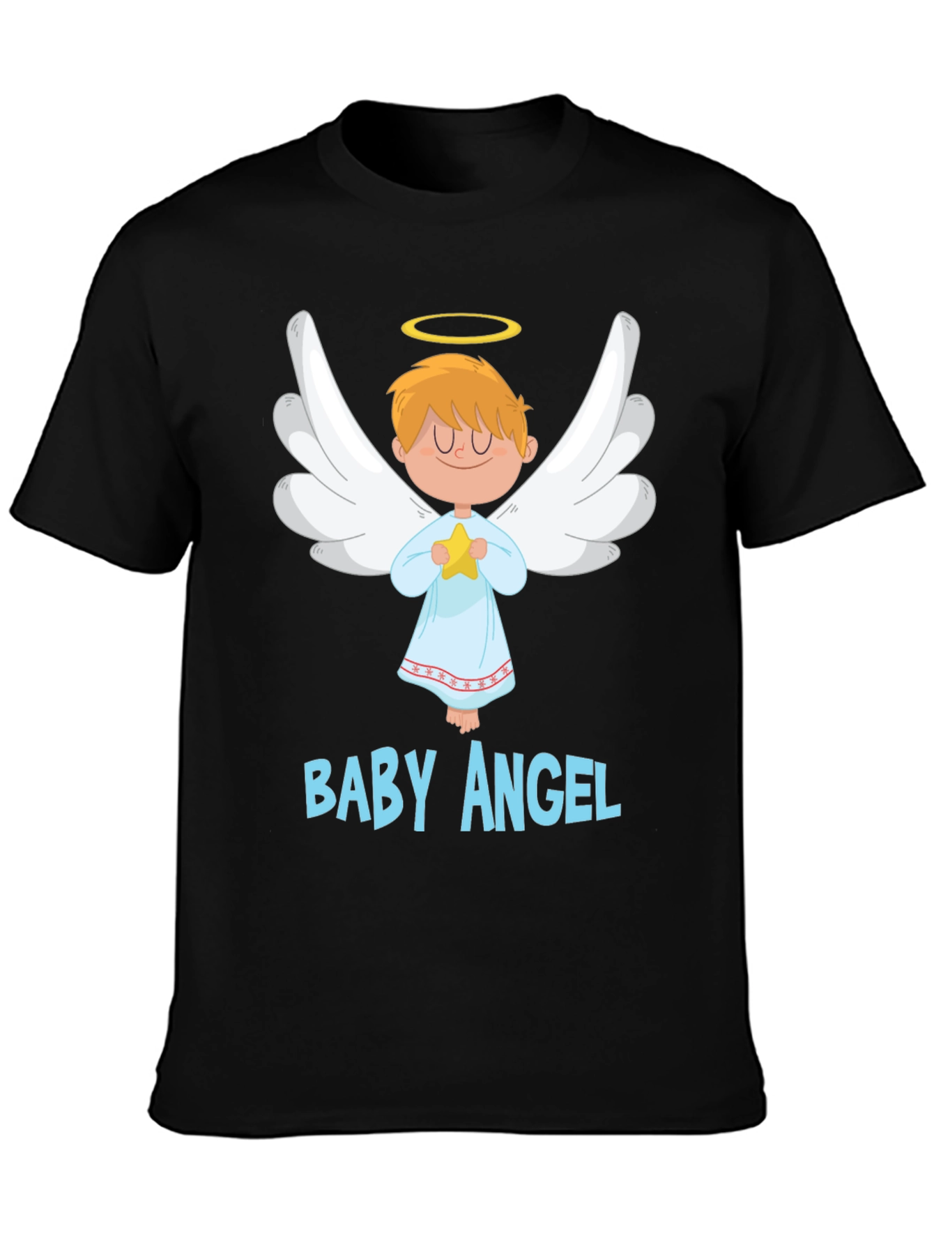 Black Baby Angel Graphic Tee - Cute & Comfortable Black T-Shirt view 3