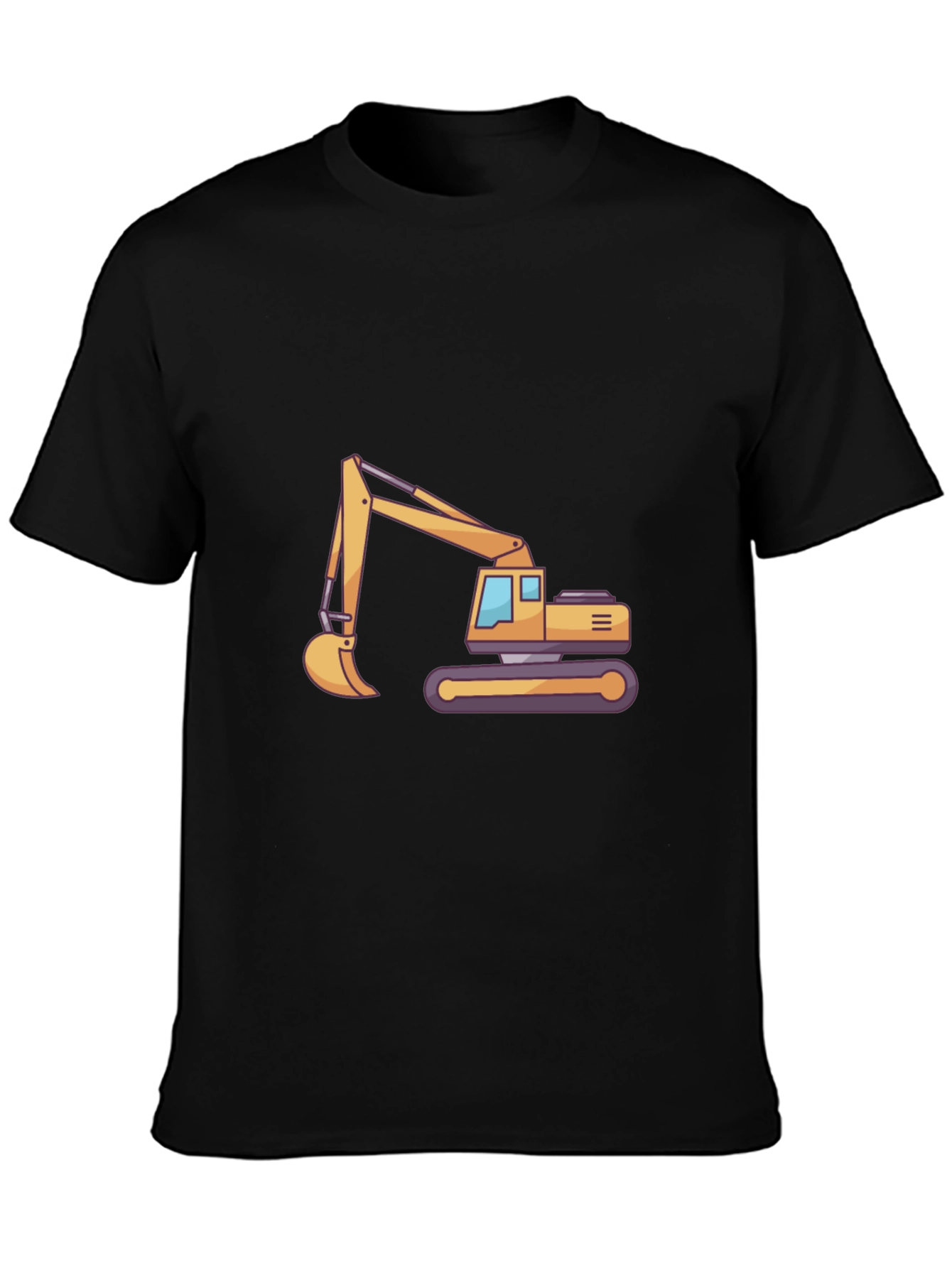 Black Excavator Graphic Tee - Construction Vehicle T-Shirt view 3
