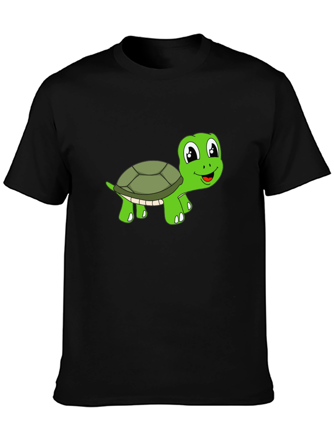 Black Cute Turtle Graphic T-Shirt - Black view 3