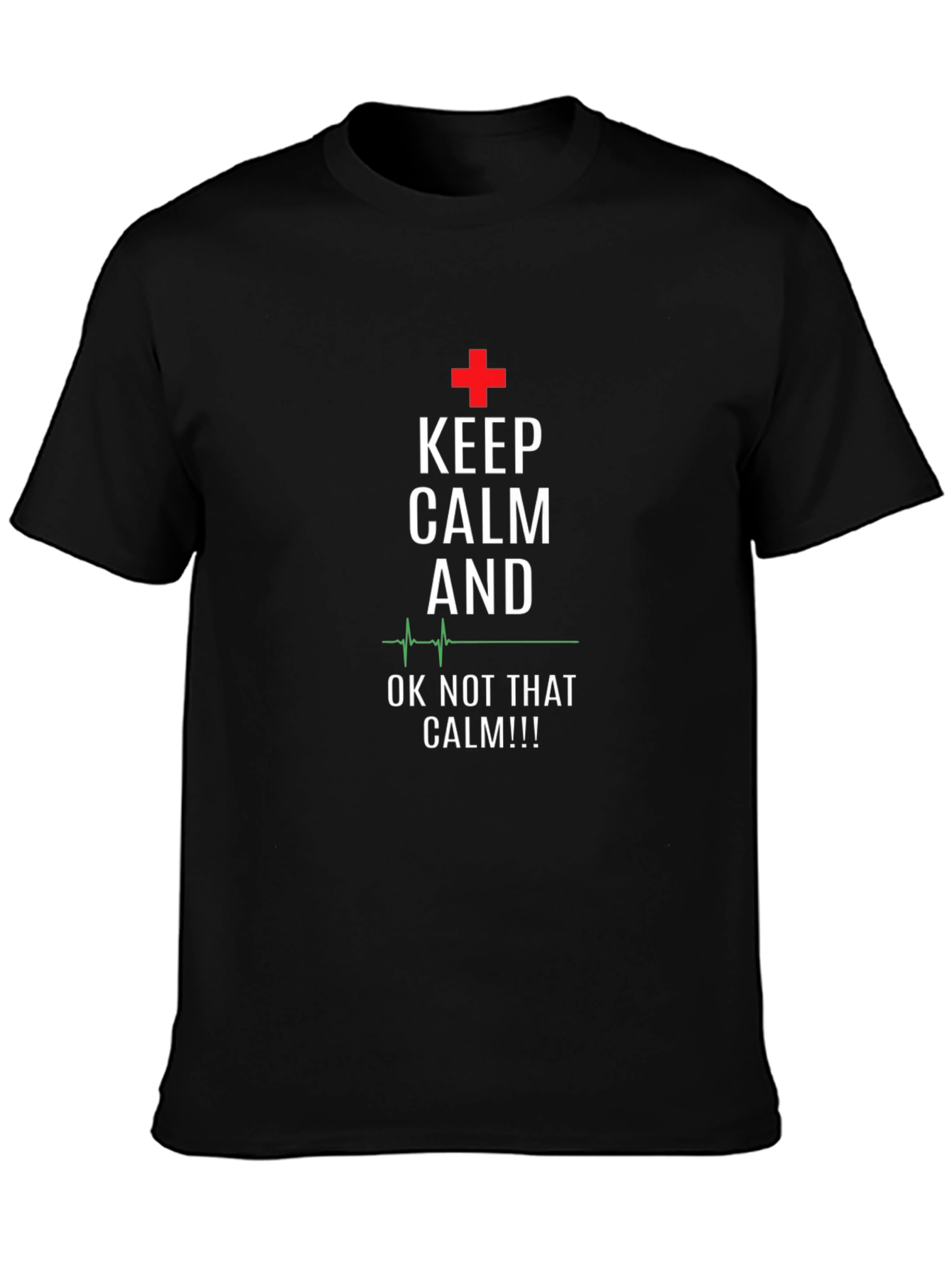 Black Keep Calm Funny Medical T-Shirt view 3