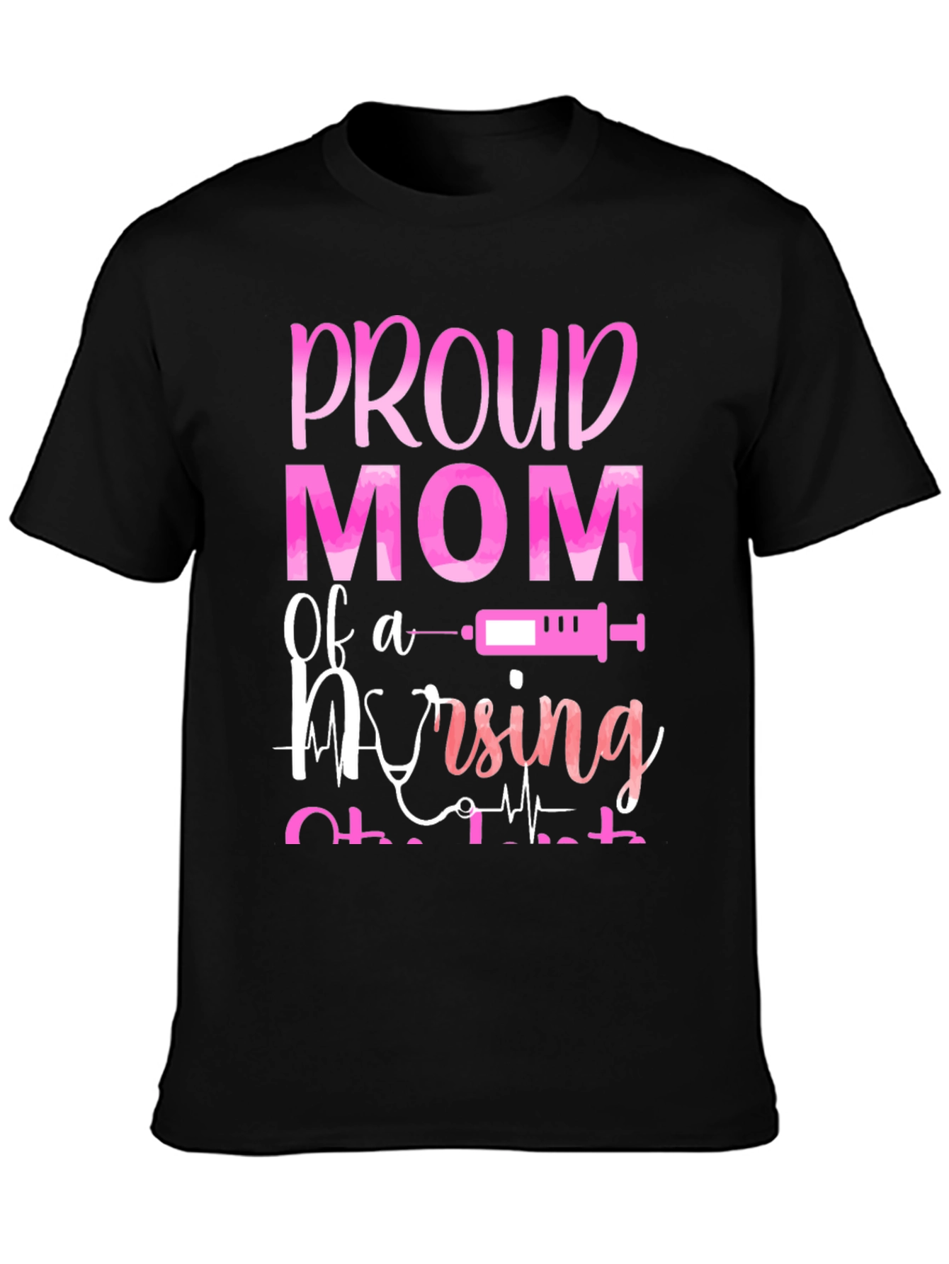 Black Proud Mom of a Nursing Student T-Shirt view 3