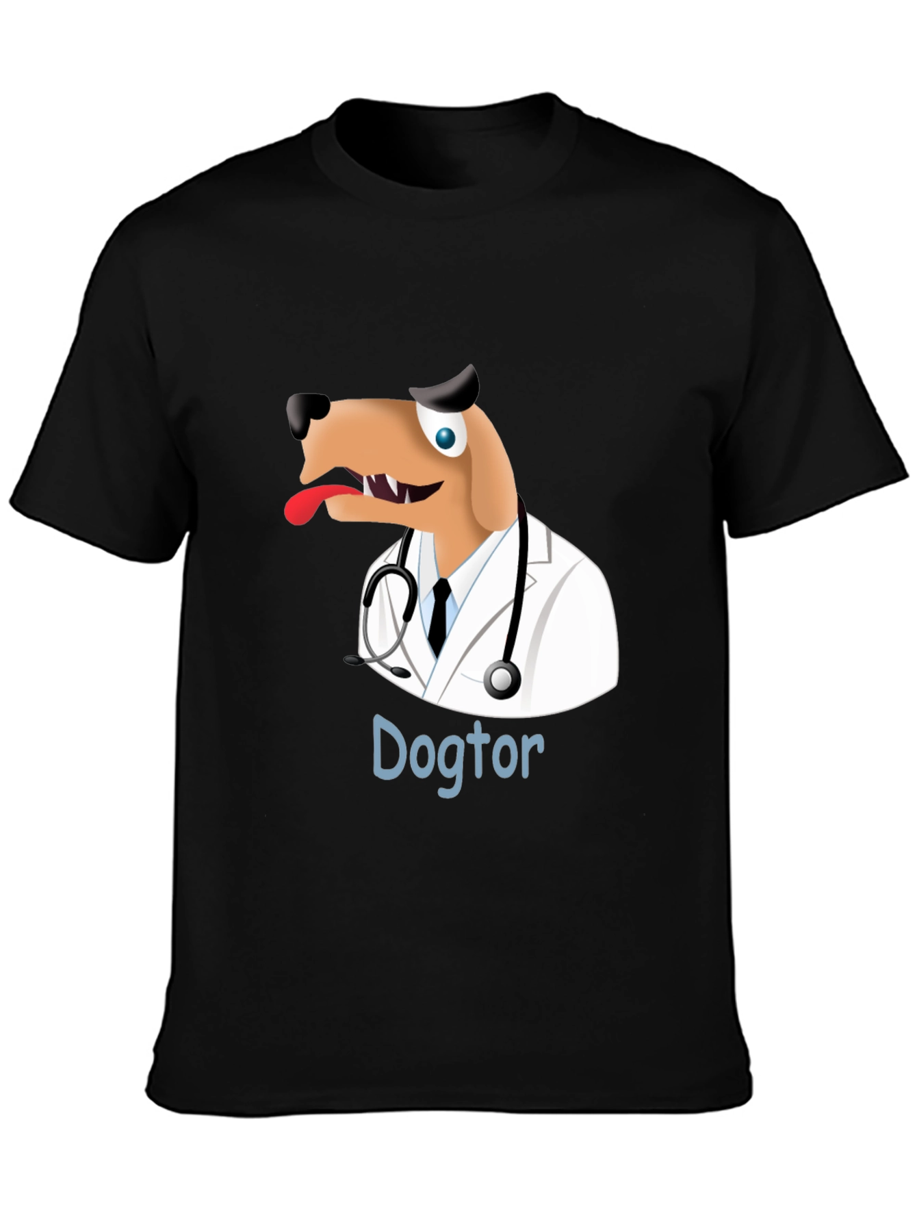 Black Dogtor T-Shirt - Funny Doctor Dog Tee view 3