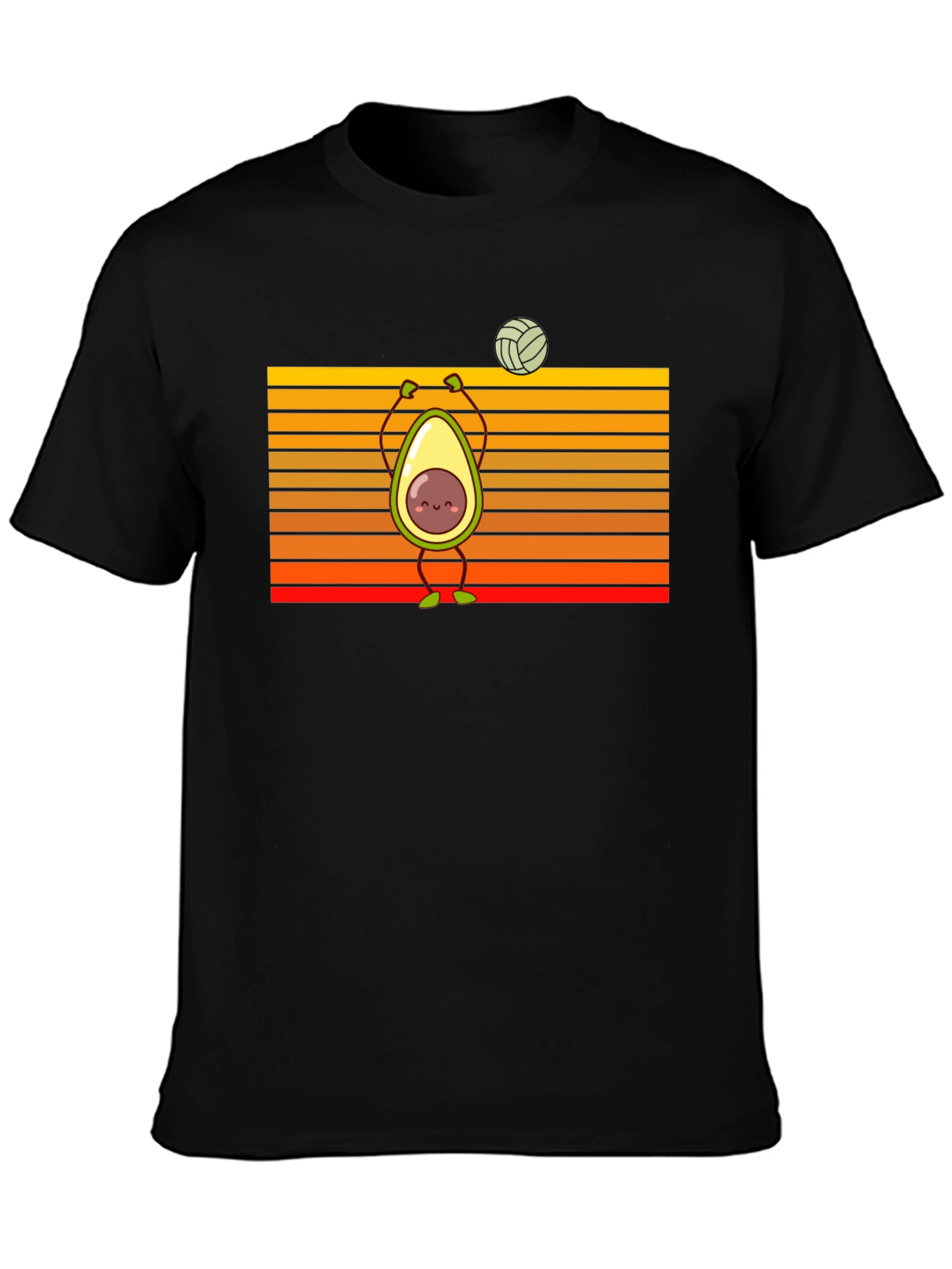 Black Avocado Volleyball T-Shirt: Fun & Stylish view 3