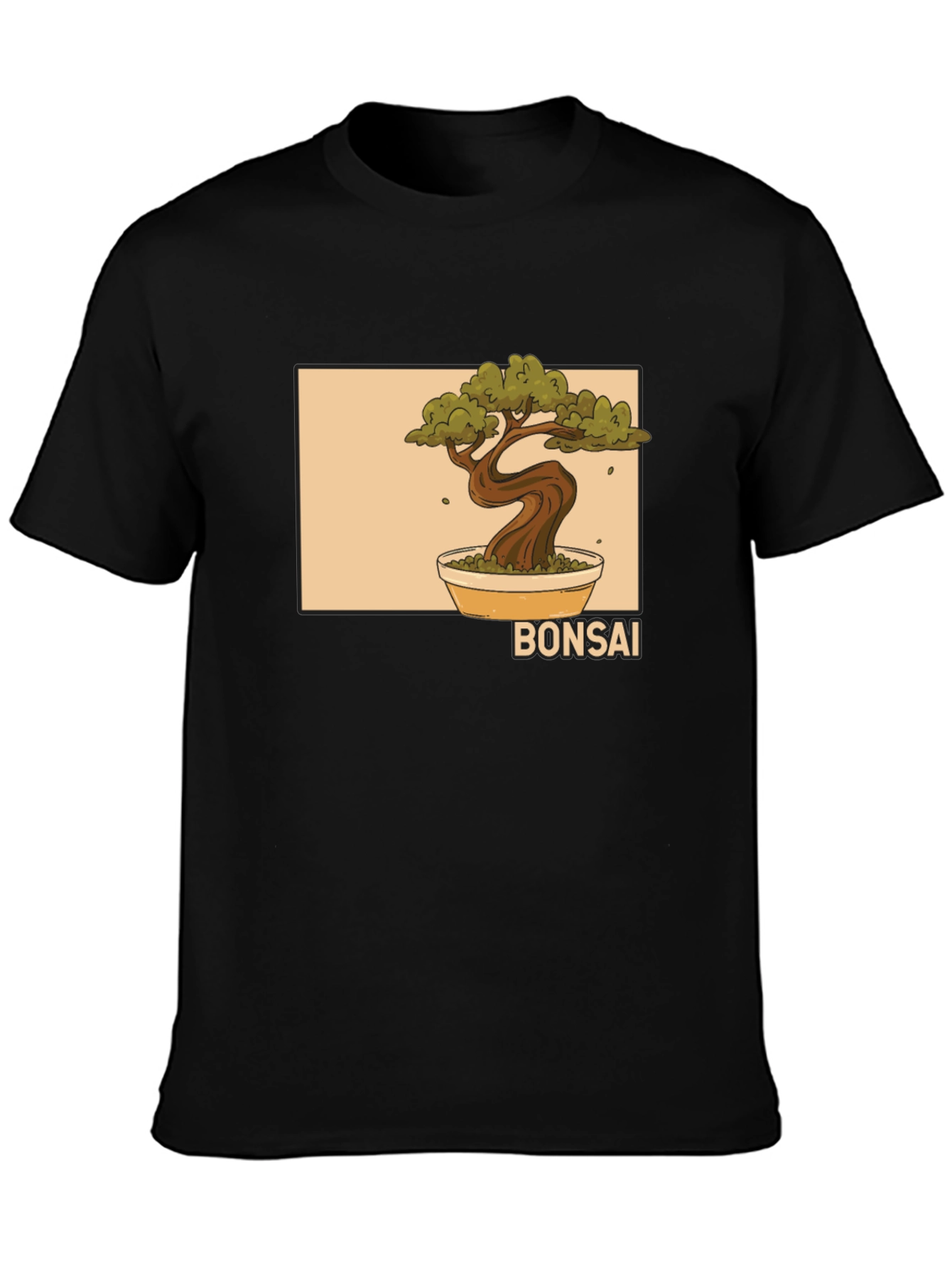 Black Bonsai Tree Graphic Black T-Shirt view 3