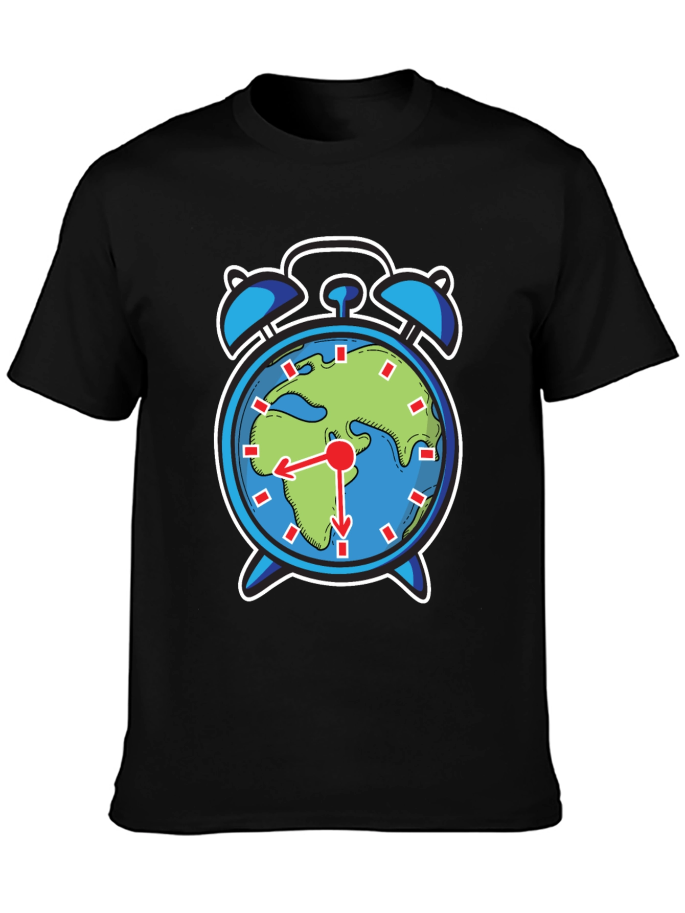 Black Earth Alarm Clock Graphic Tee - Time to Act! view 3