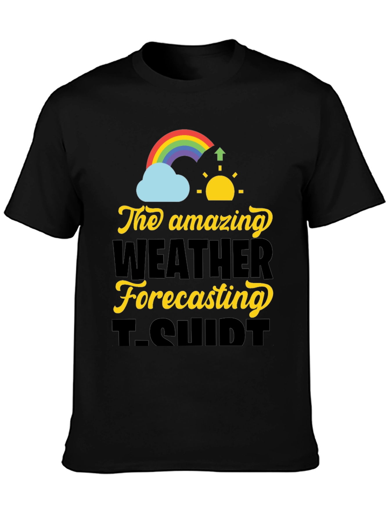 Black Amazing Weather Forecasting T-Shirt view 3