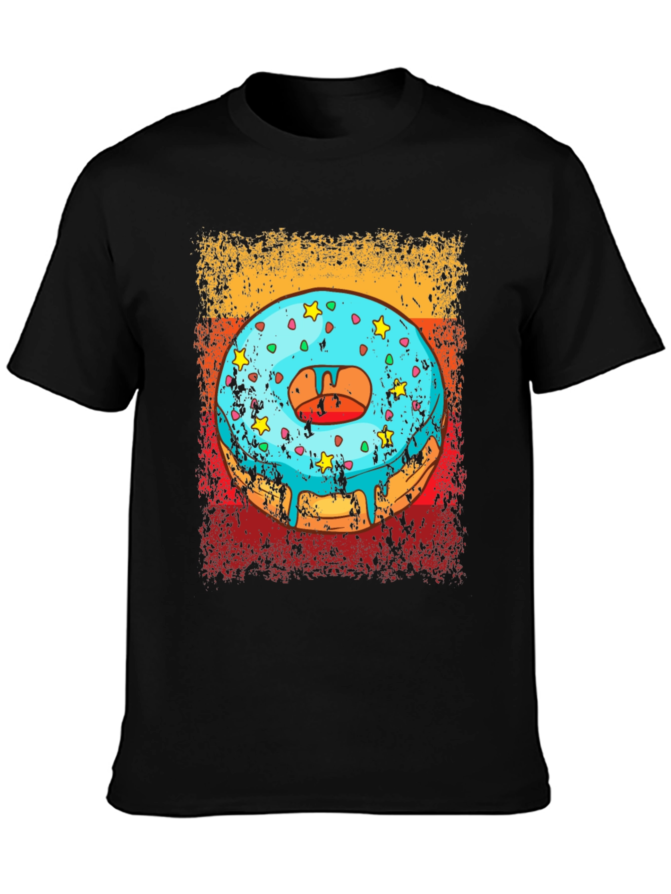 Black Donut Graphic Tee - Novelty T-Shirt view 3