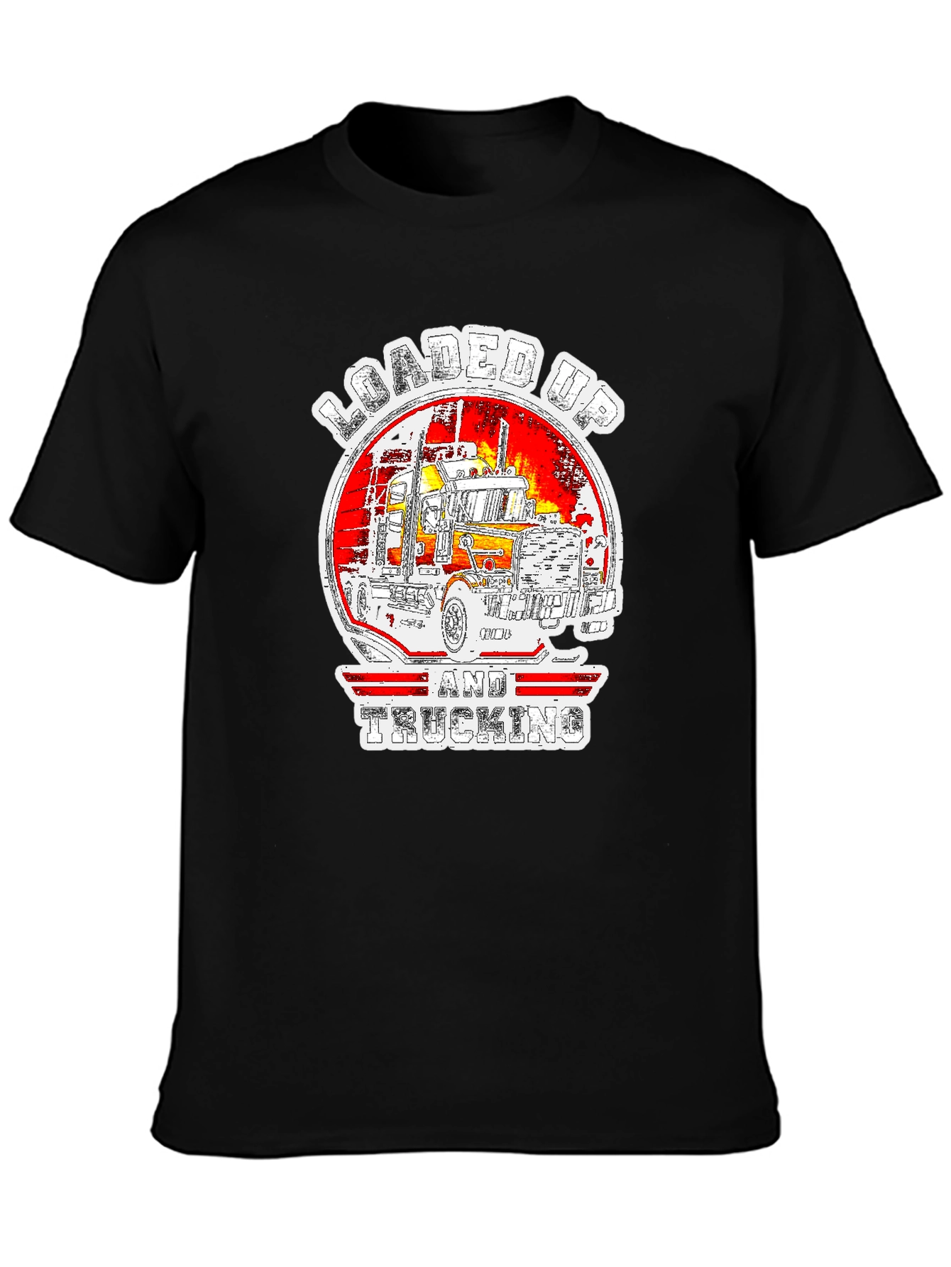 Black Loaded Up Trucking T-Shirt view 3