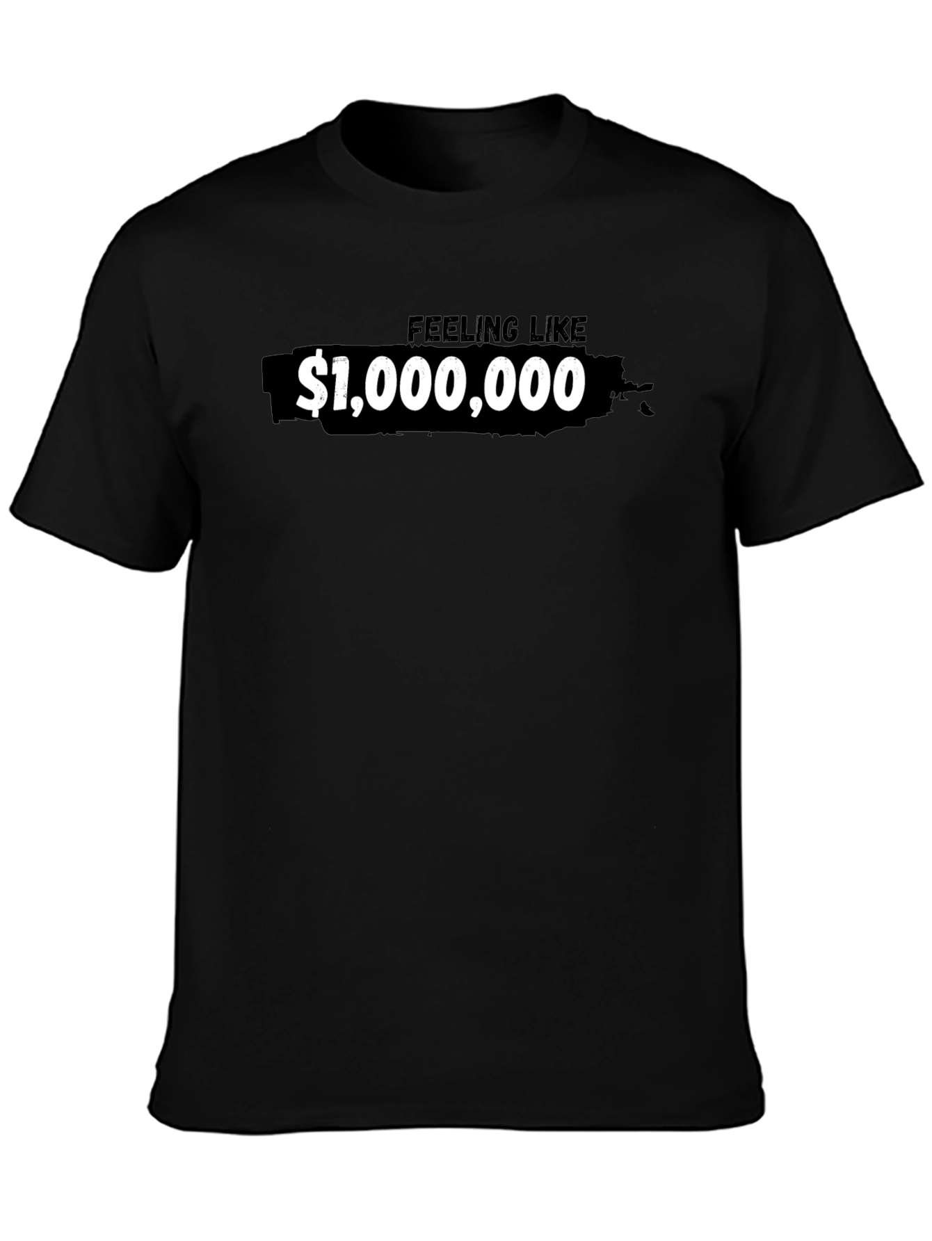 Black Feeling Like a Million T-Shirt - Black Crew Neck Tee view 3