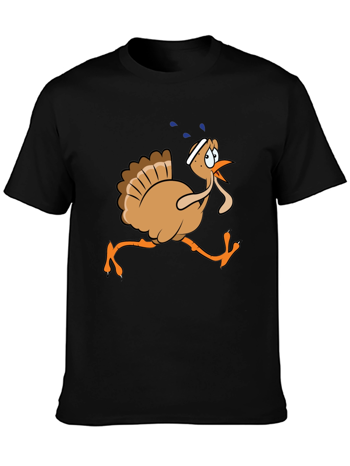 Black Running Turkey Graphic T-Shirt view 3
