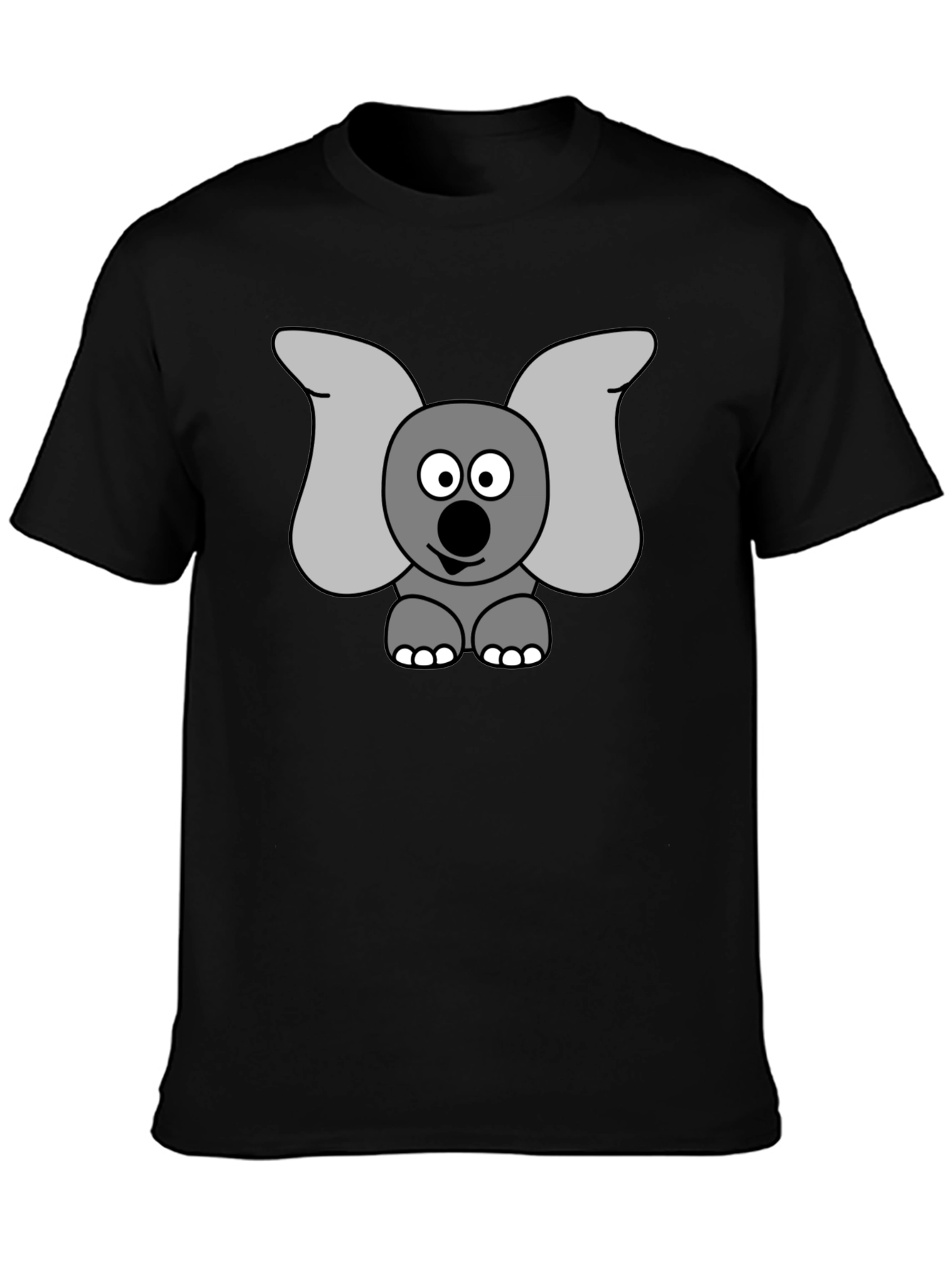 Black Elephant Graphic Tee - Black Cotton Shirt view 3