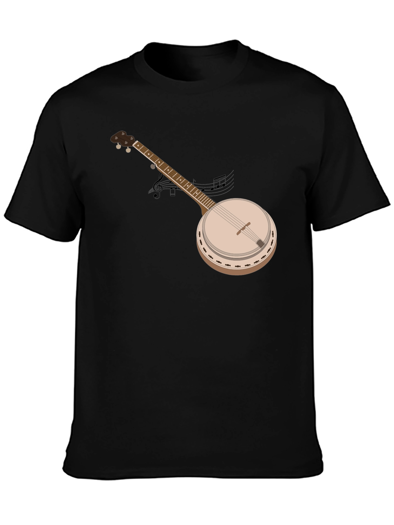 Black Banjo Graphic T-Shirt - Music Lover Tee view 3