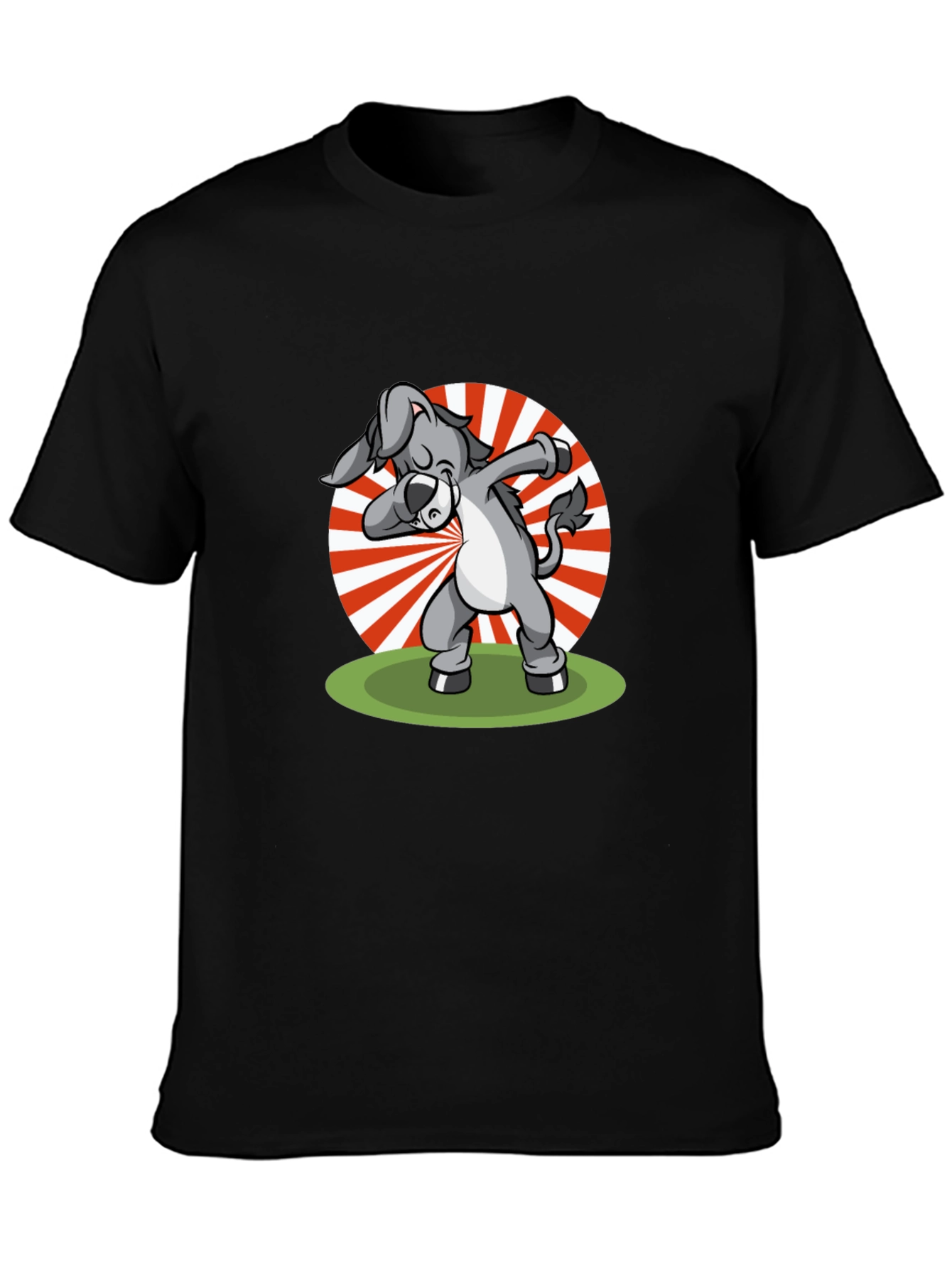 Black Dabbing Donkey Graphic T-Shirt - Black view 3