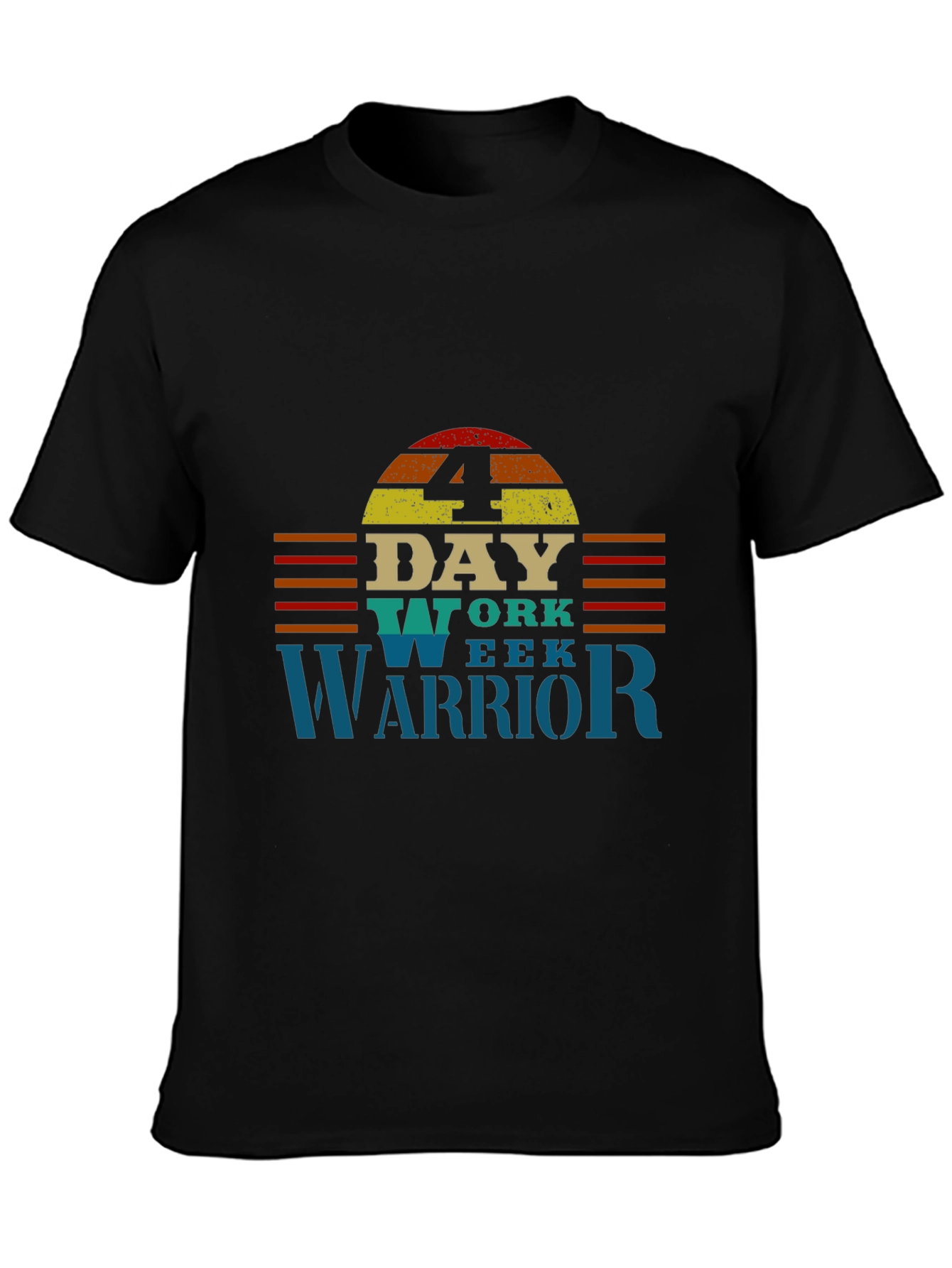 Black 4 Day Work Week Warrior T-Shirt view 3