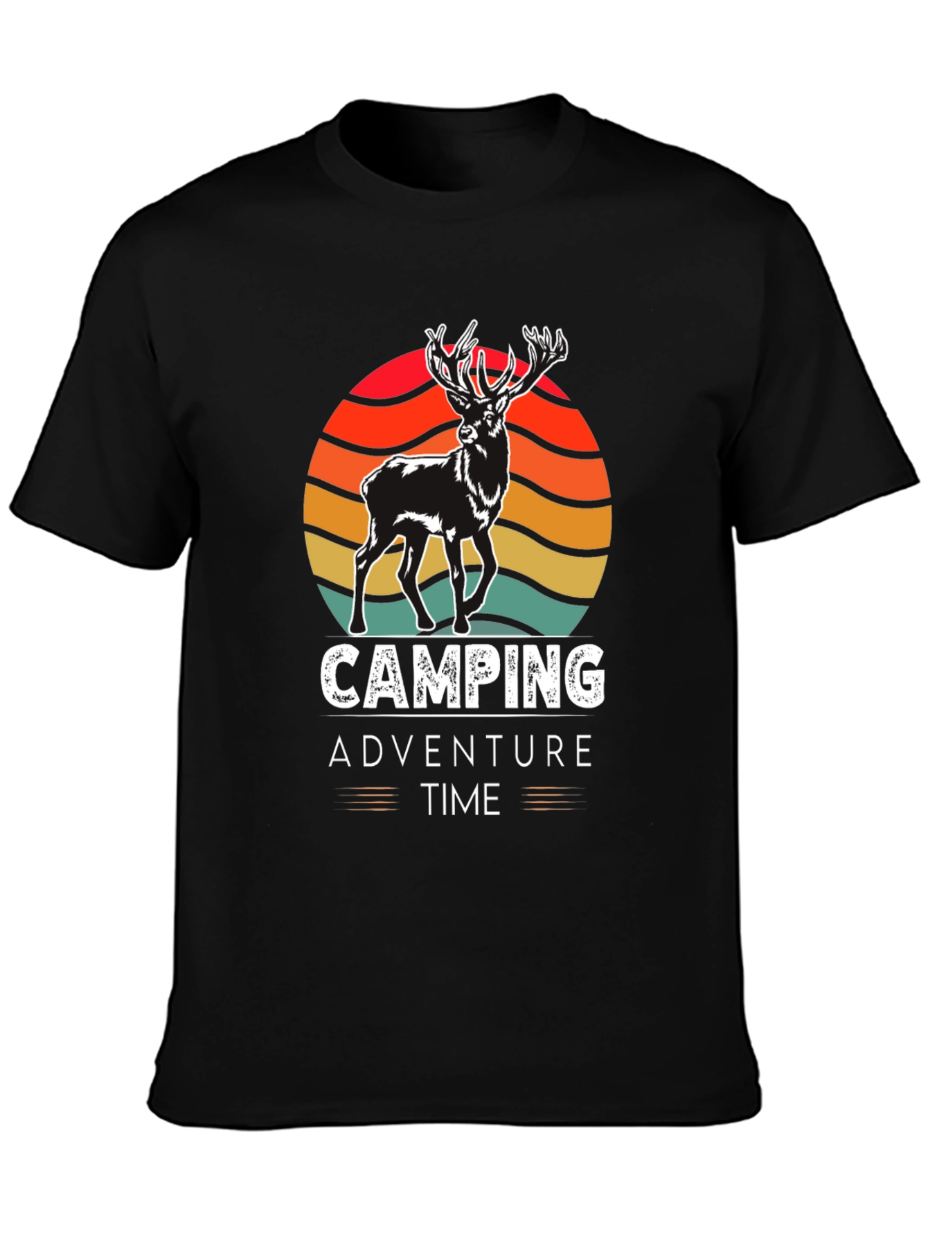 Black Camping Adventure Time Graphic Tee view 3