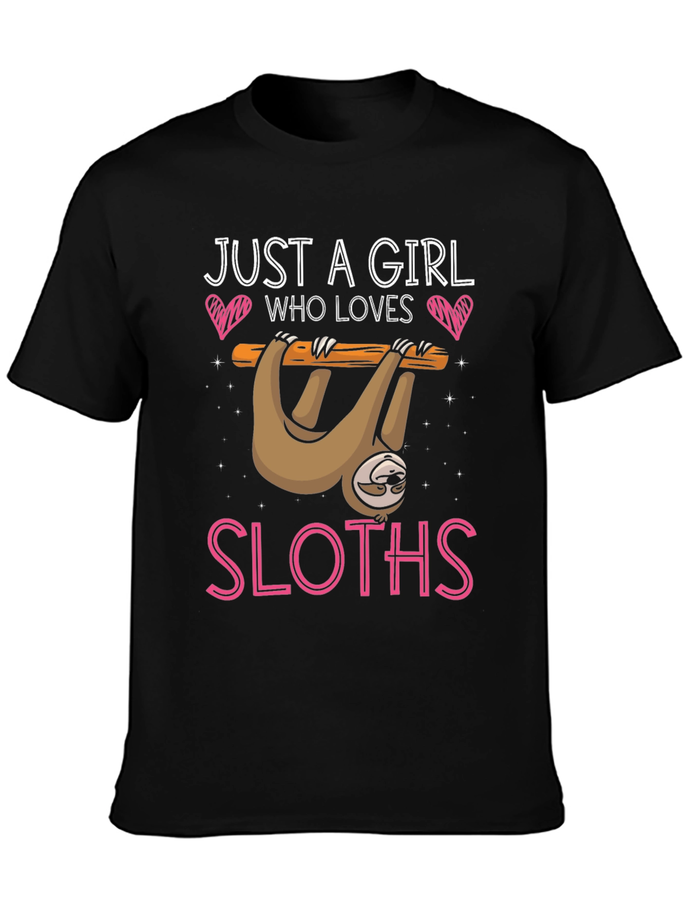 Black Girl Loves Sloths T-Shirt - Cute Sloth Design view 3