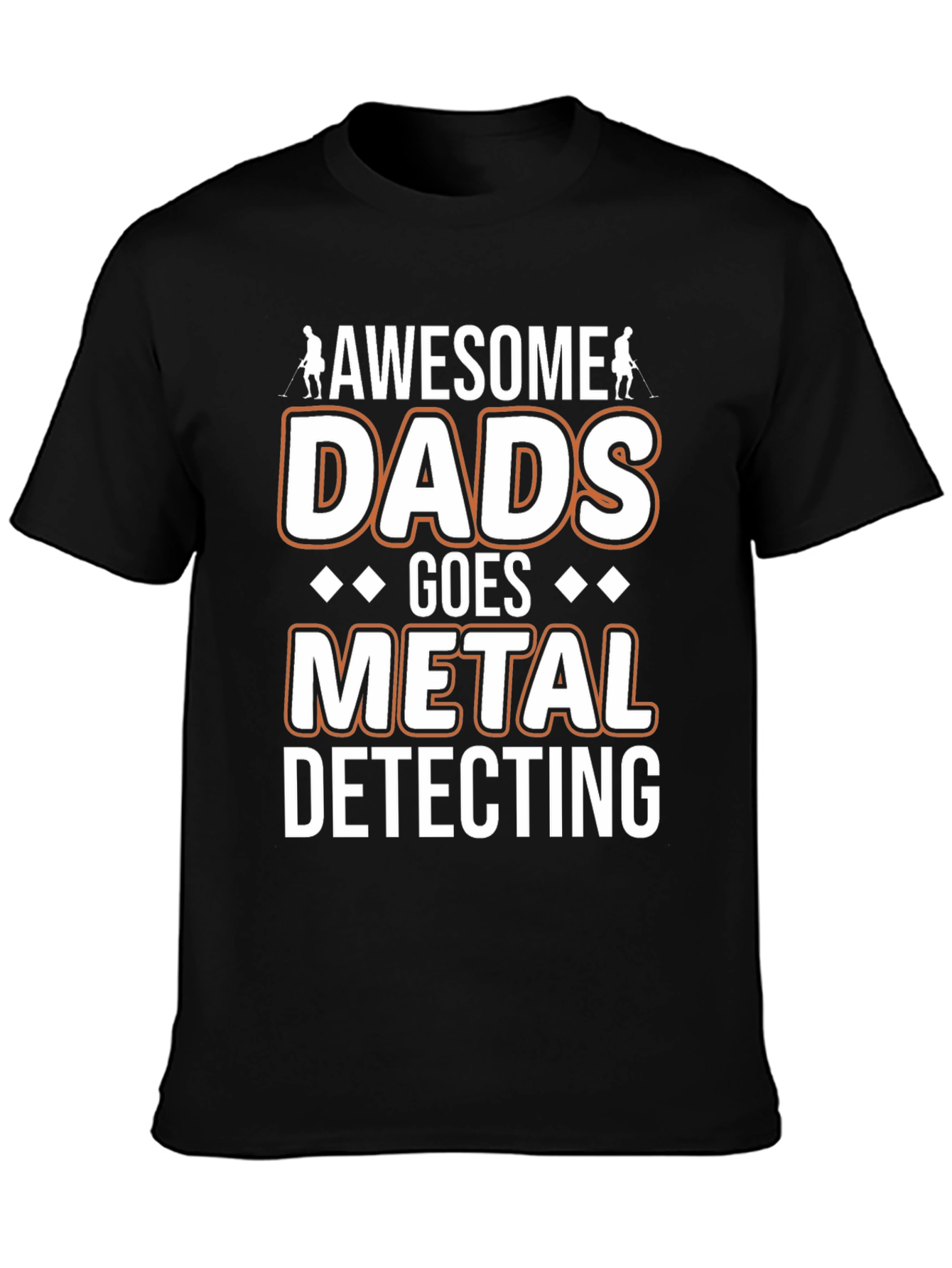 Black Awesome Dads Metal Detecting T-Shirt view 3