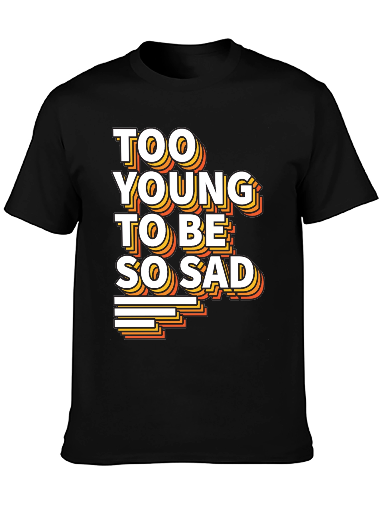 Black Too Young To Be So Sad Graphic Tee view 3
