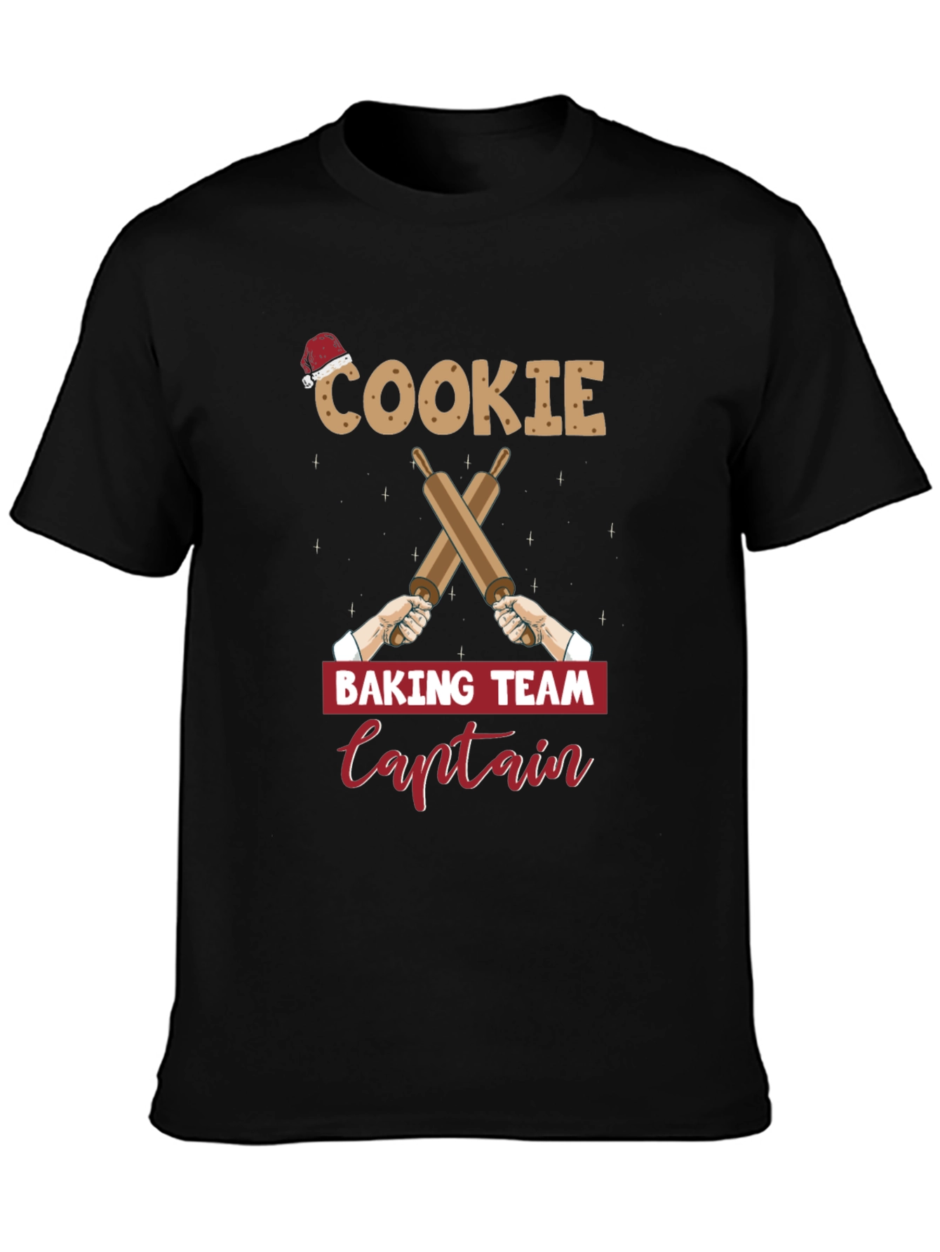 Black Cookie Baking Team Captain T-Shirt view 3