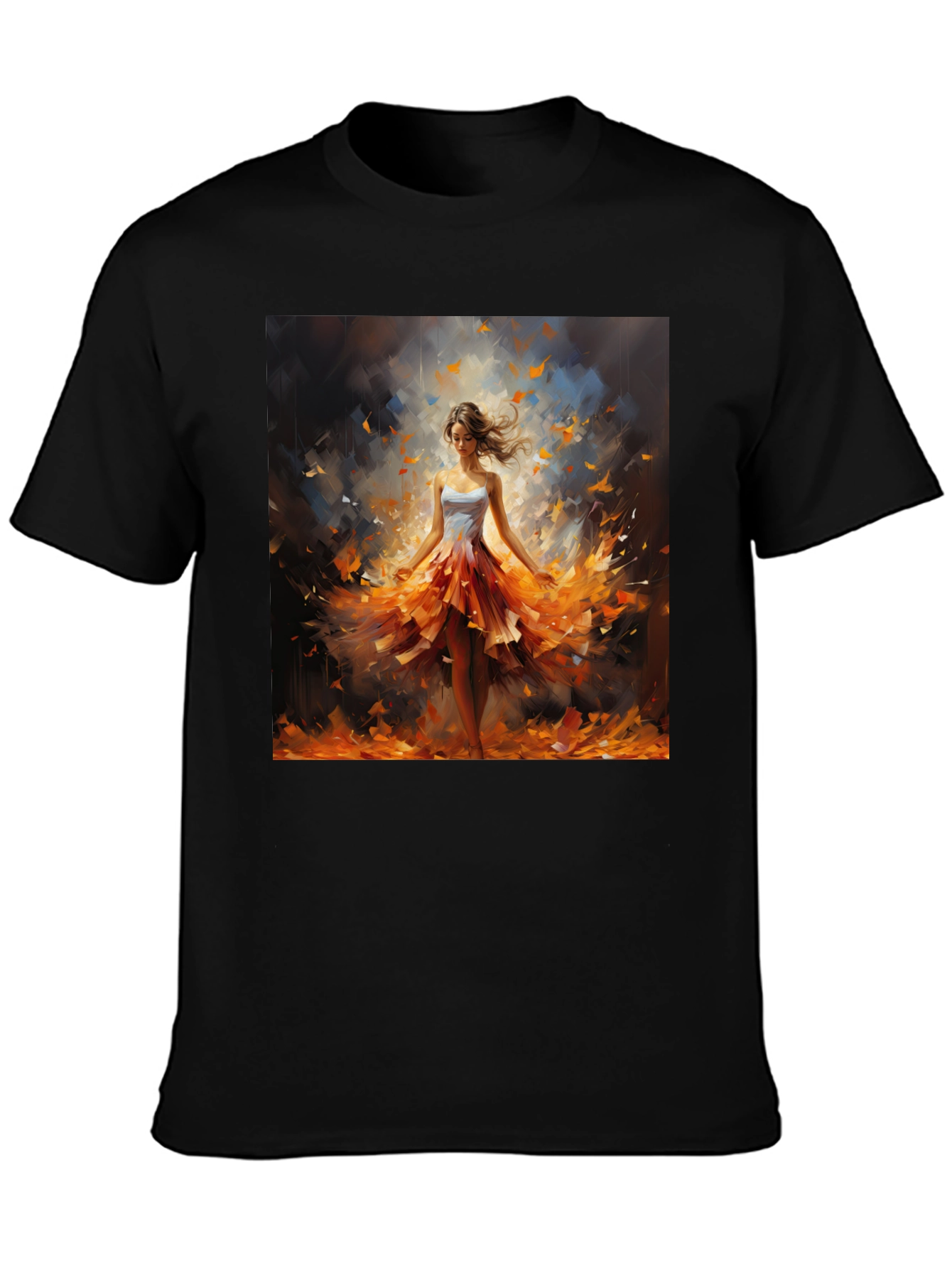 Black Woman in Autumn Dress T-Shirt view 3